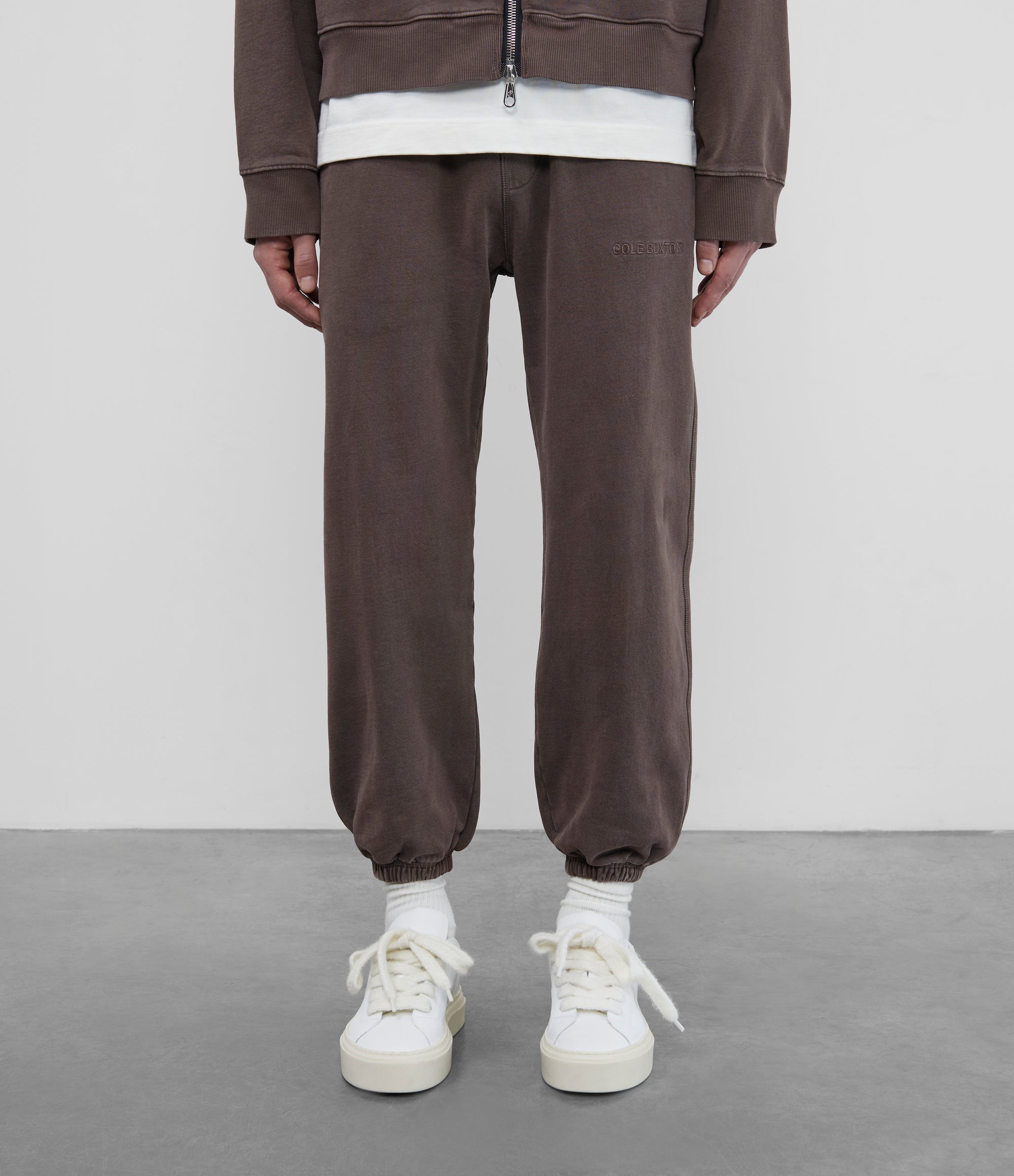 Cole Buxton | Heavyweight Warm Up Sweatpants | Unisex | Cotton | Washed Brown