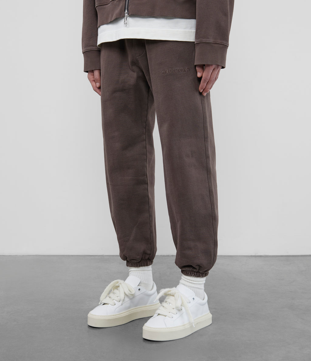 Cole Buxton | Heavyweight Warm Up Sweatpants | Unisex | Cotton | Washed Brown