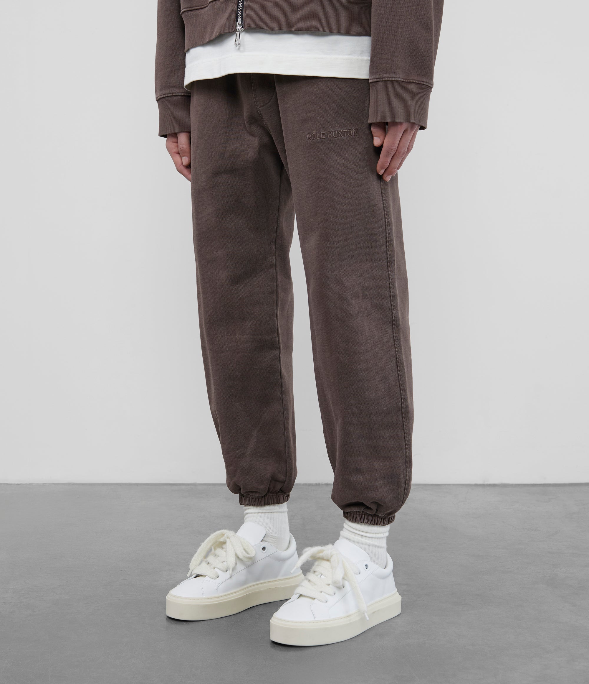 Cole Buxton | Heavyweight Warm Up Sweatpants | Unisex | Cotton | Washed Brown