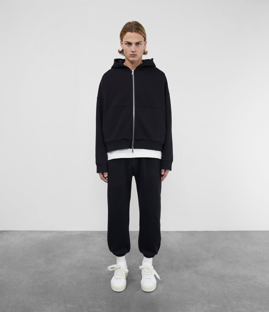 Cole Buxton | Warm Up Cropped Logo Zip Hoodie | Mens | Black