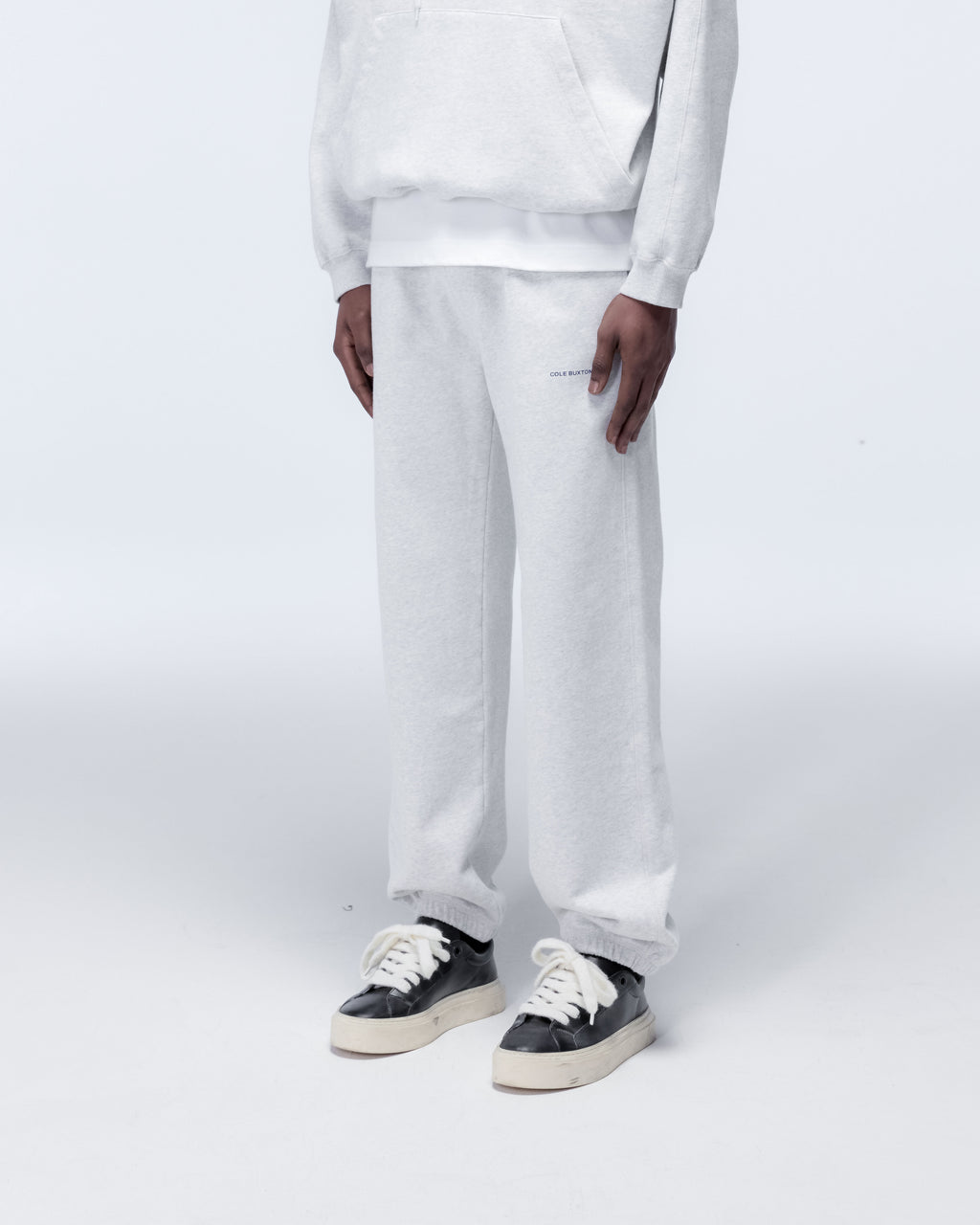 Cole Buxton | Mini Logo Sweatpants | Mens | Light Grey Marl