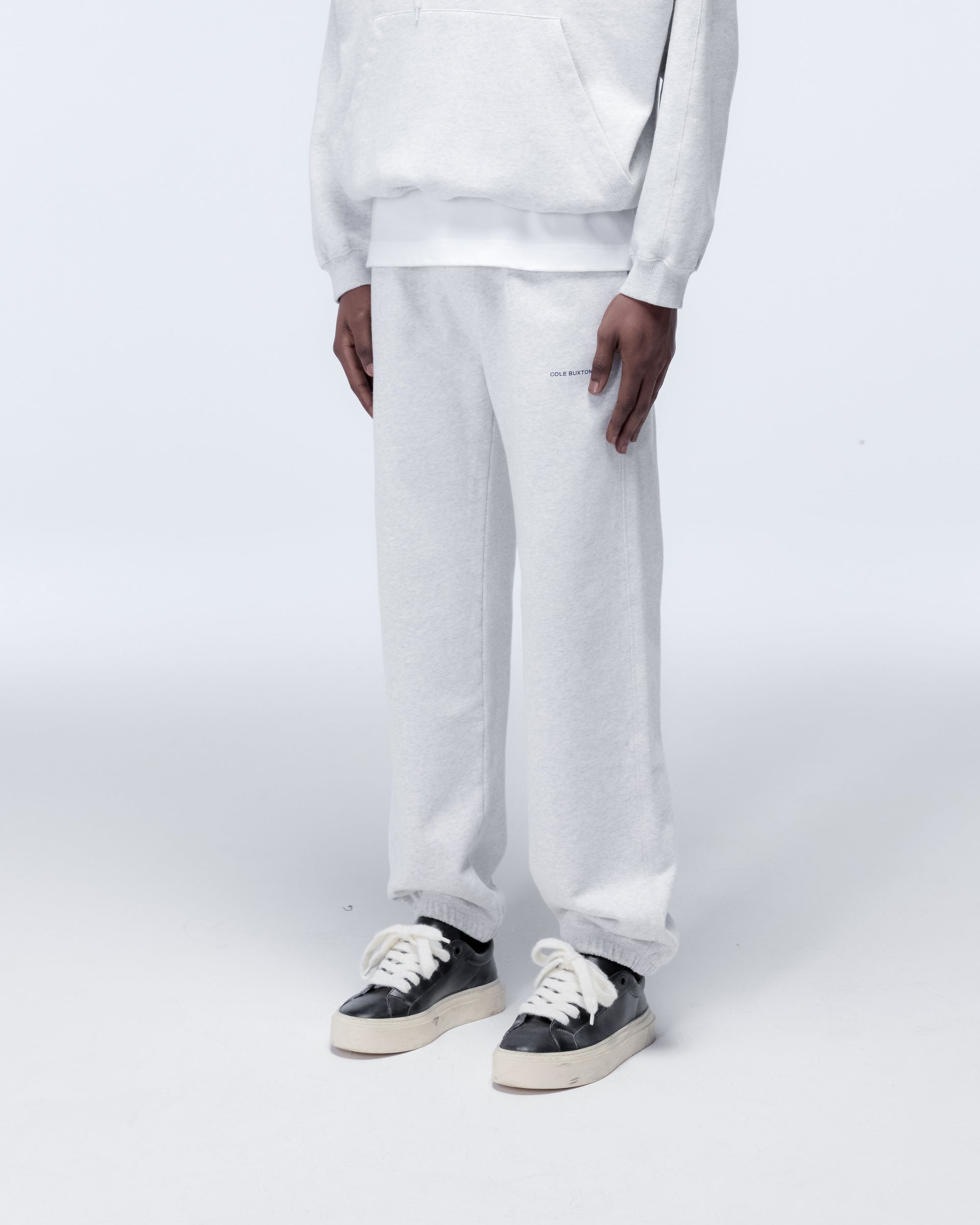 Cole Buxton | Mini Logo Sweatpants | Mens | Light Grey Marl