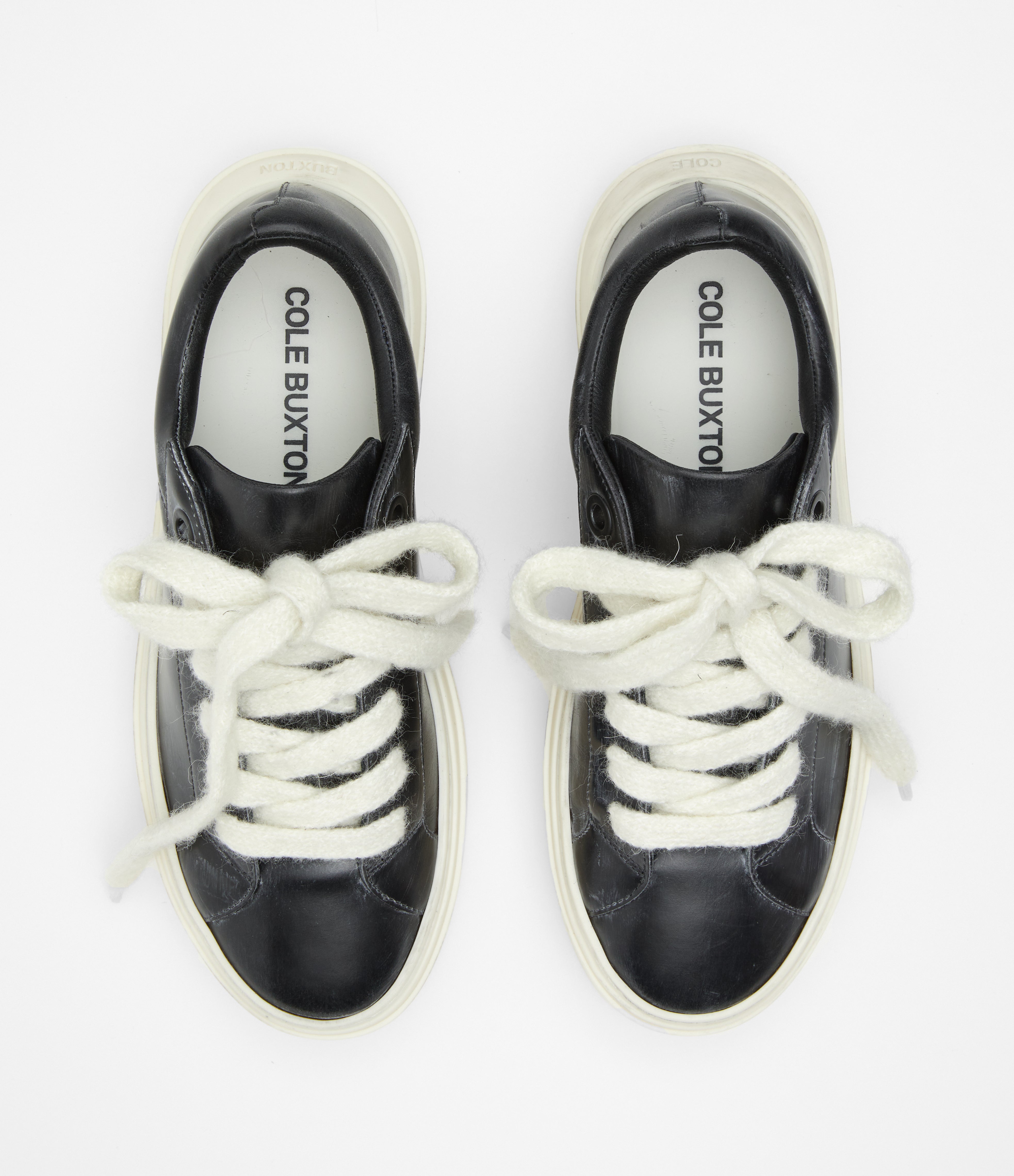 Cole Buxton Wilson Sneaker Mens Italian Leather Vintage Black