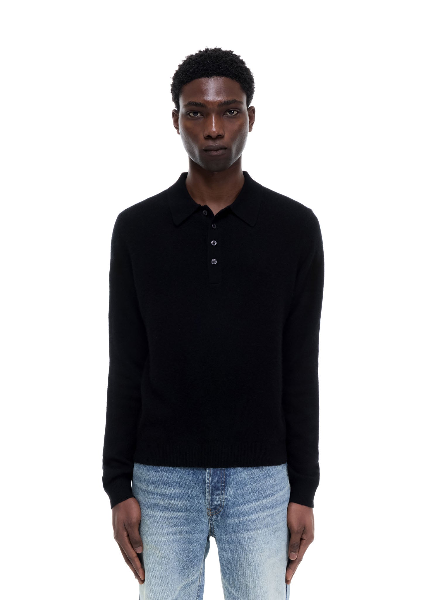 CASHMERE KNIT POLO SWEATER