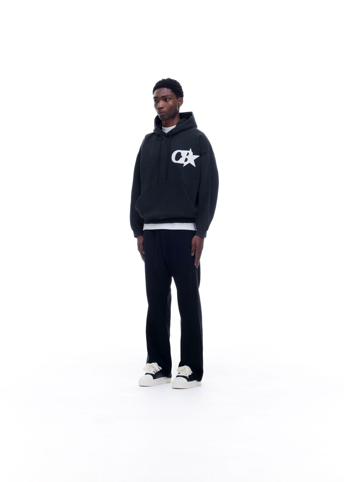 Cole Buxton | Star Hoodie | Mens | Cotton | Vintage Black