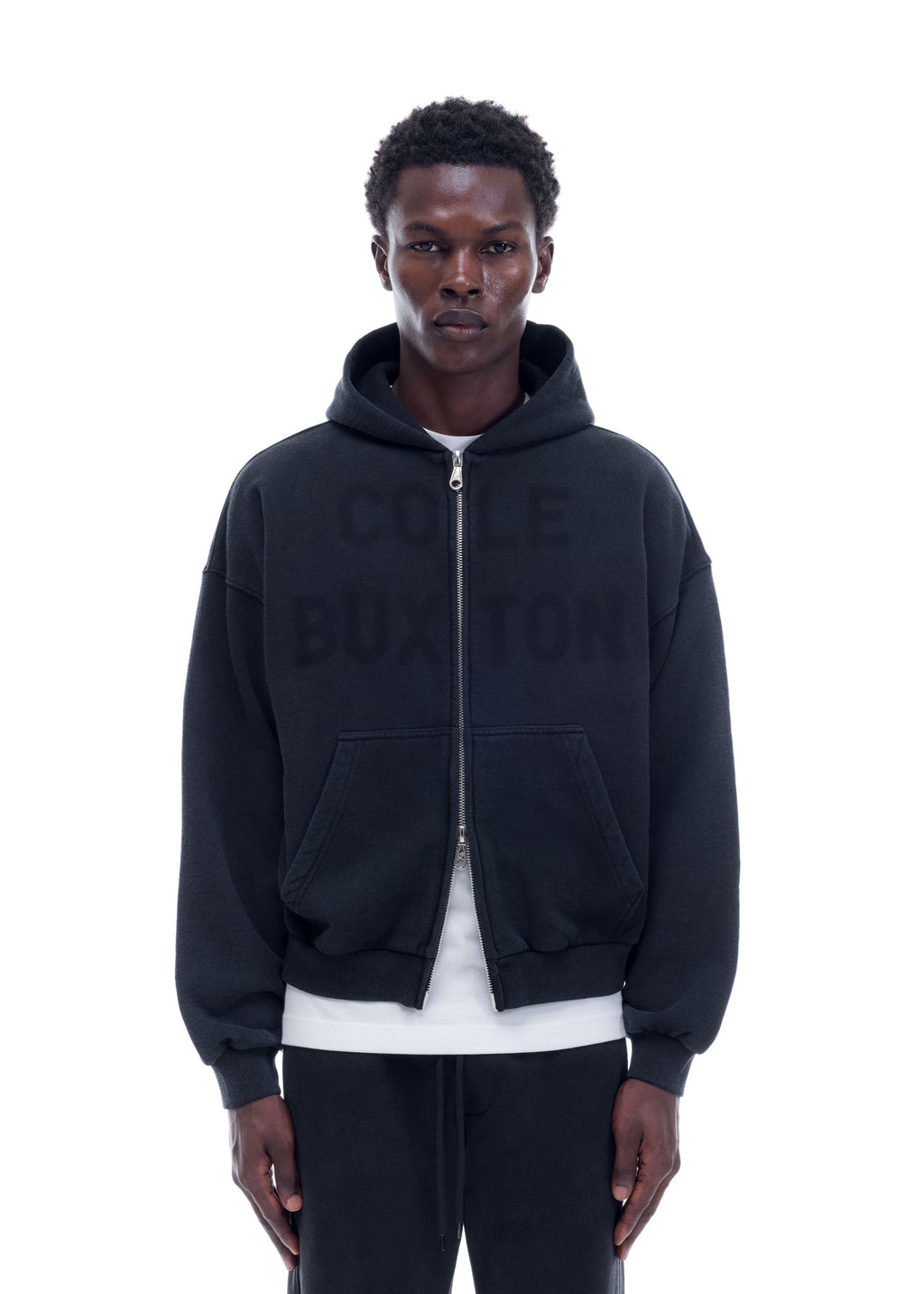 APPLIQUE FADE ZIP HOODIE