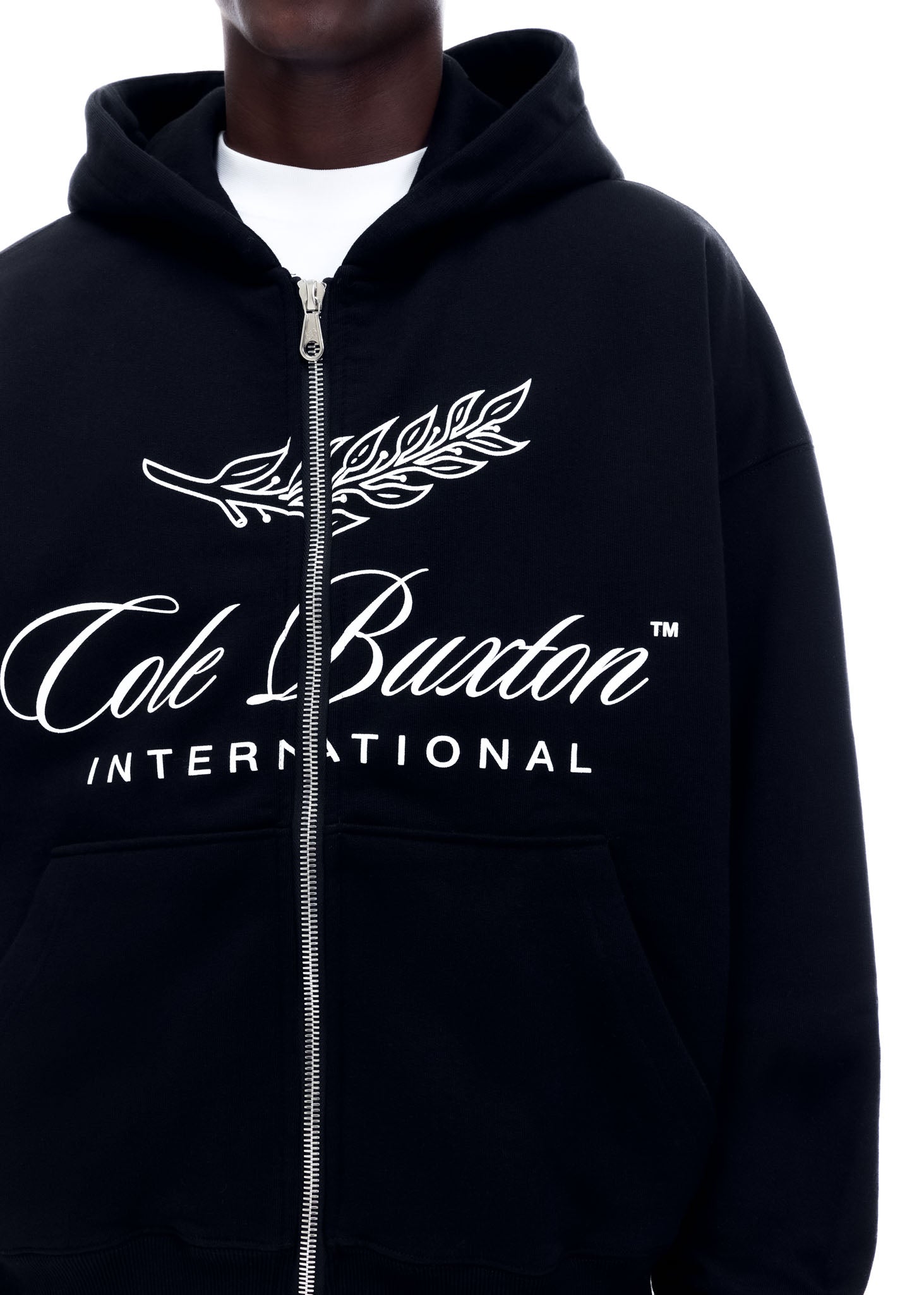Cole Buxton | International Zipped Hoodie | Mens | Cotton | Black
