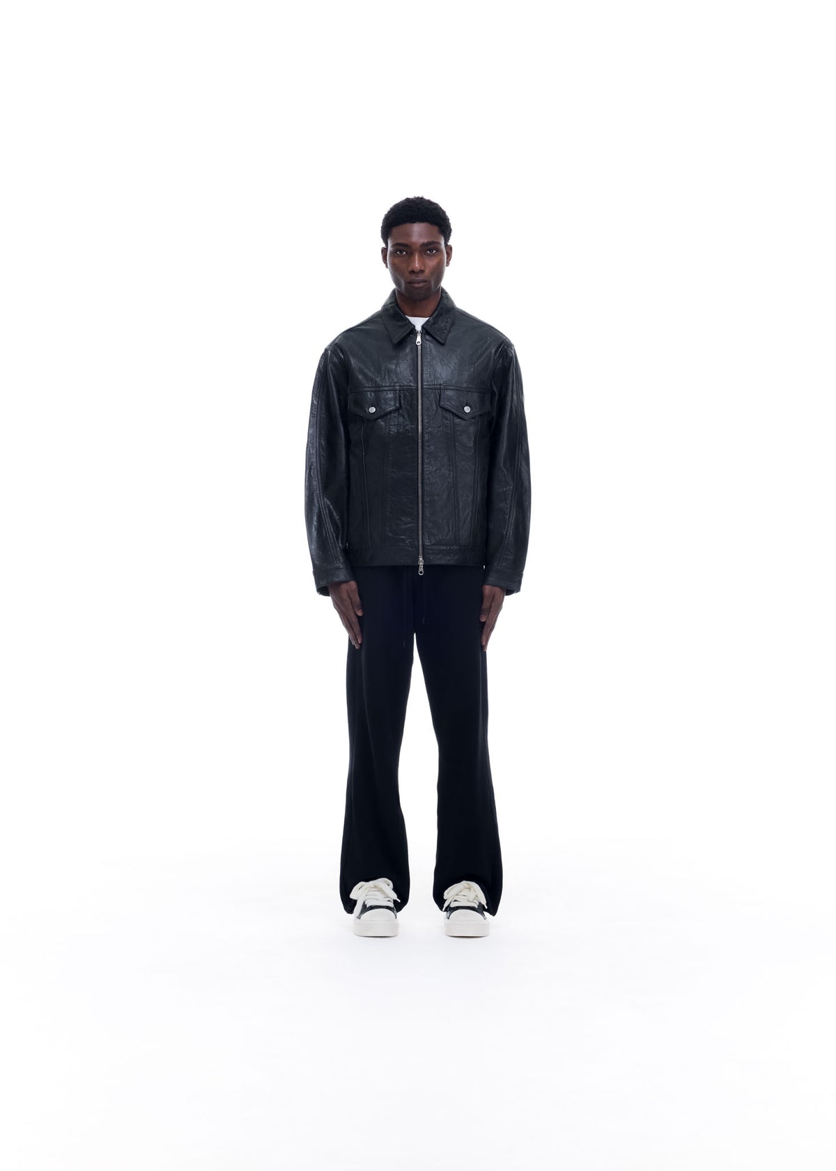 Cole Buxton | Leather Trucker Jacket | Mens | Leather | Black