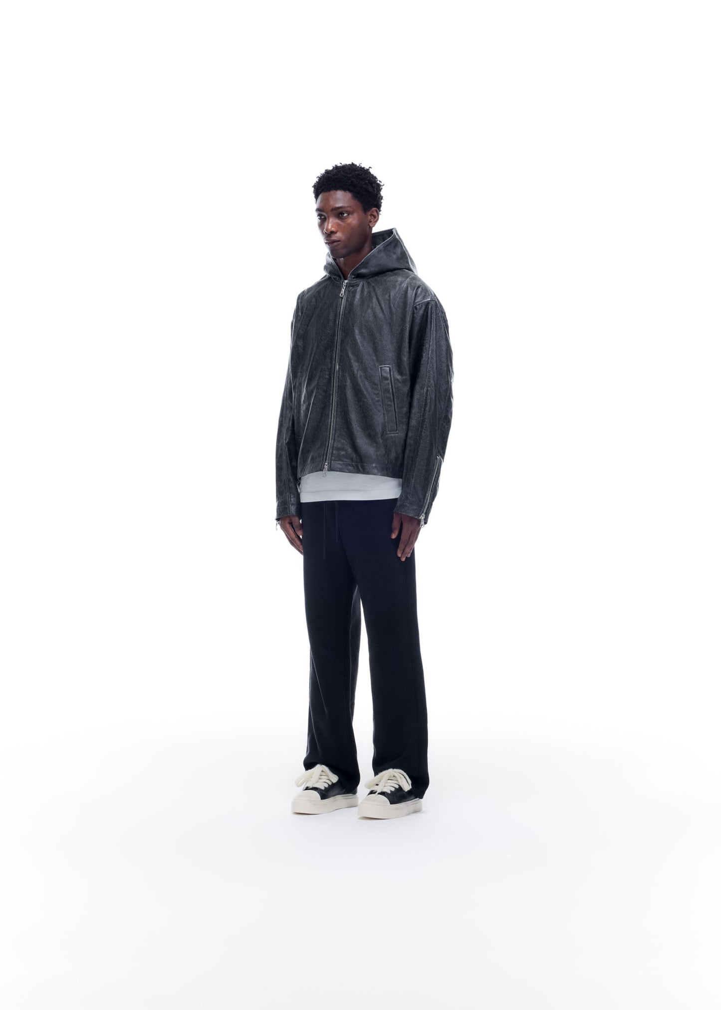CB HOODED LEATHER JACKET