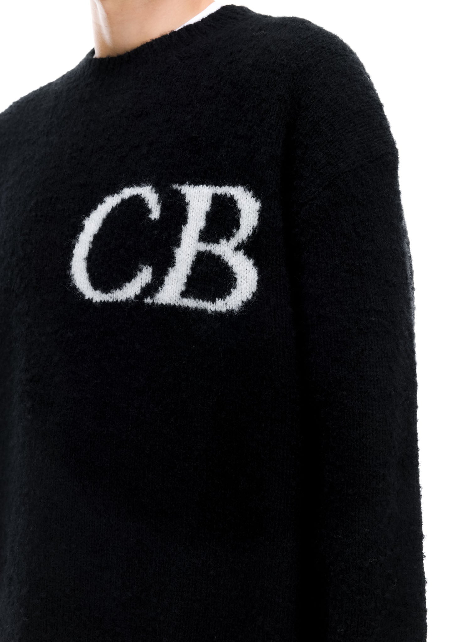 Cole Buxton | Logo Knit Sweater | Mens | Merino Wool | Black