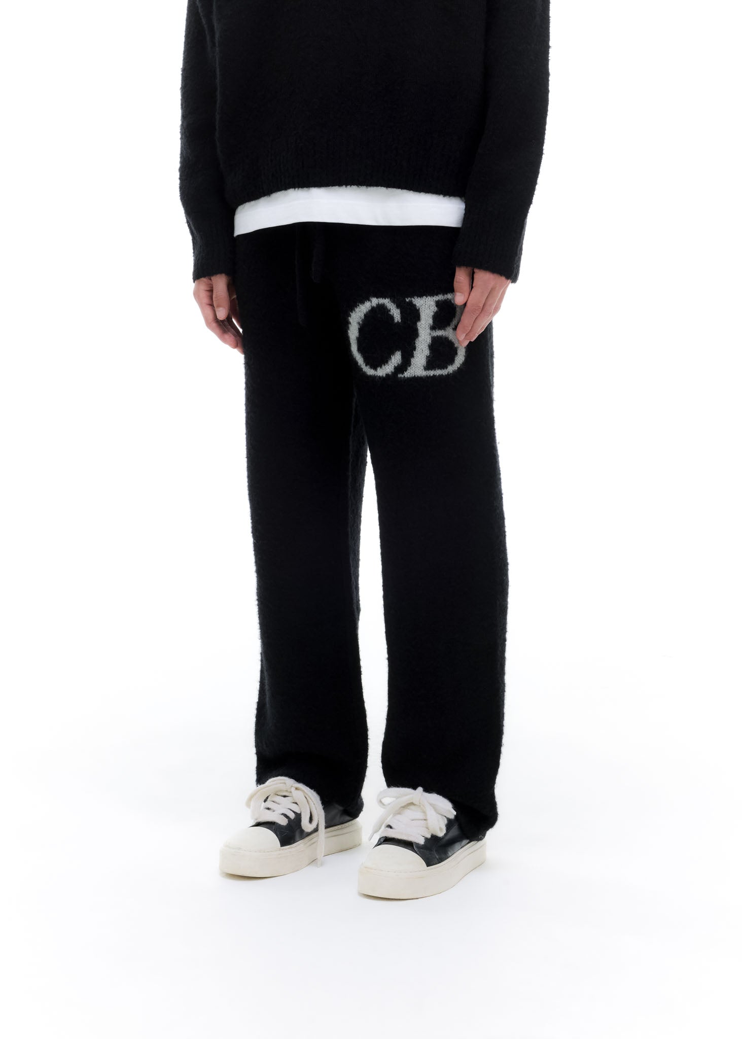 Cole Buxton | Logo Knit Pants | Mens | Merino Wool | Black