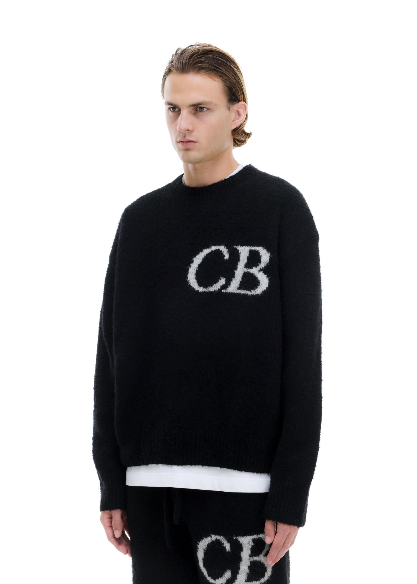 Cole Buxton | Logo Knit Sweater | Mens | Merino Wool | Black