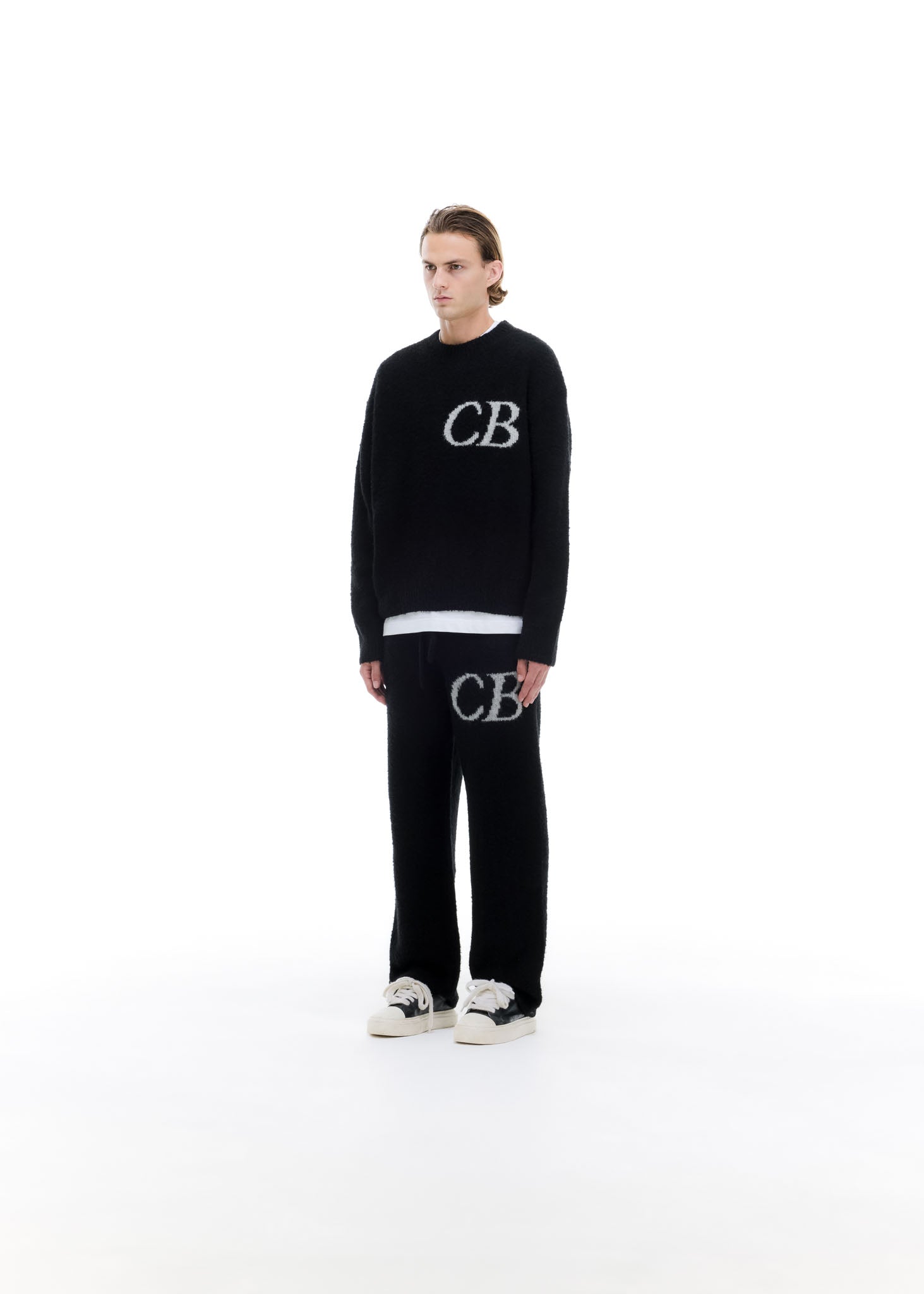 Cole Buxton | Logo Knit Sweater | Mens | Merino Wool | Black