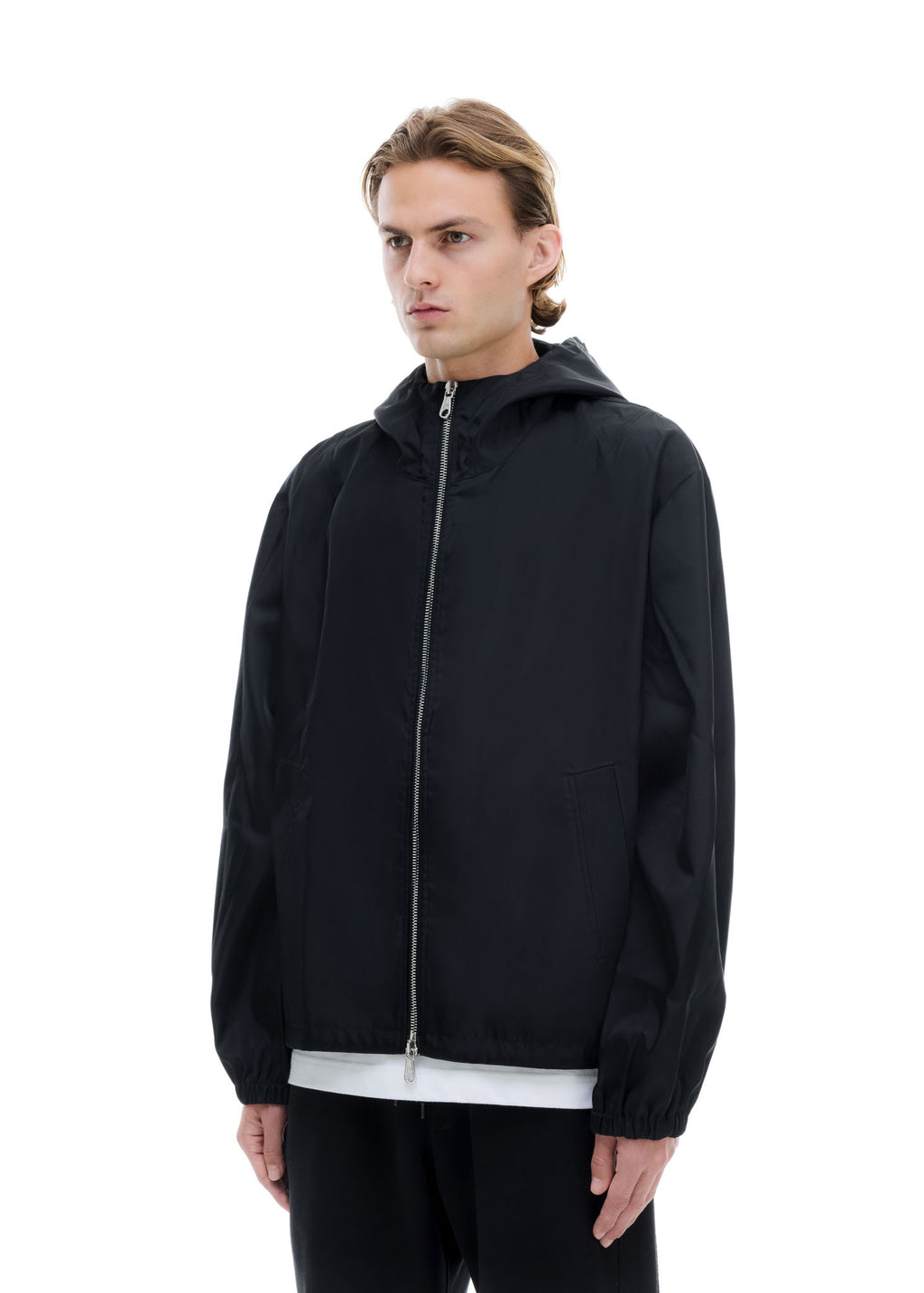 HOODED NYLON WINDBREAKER