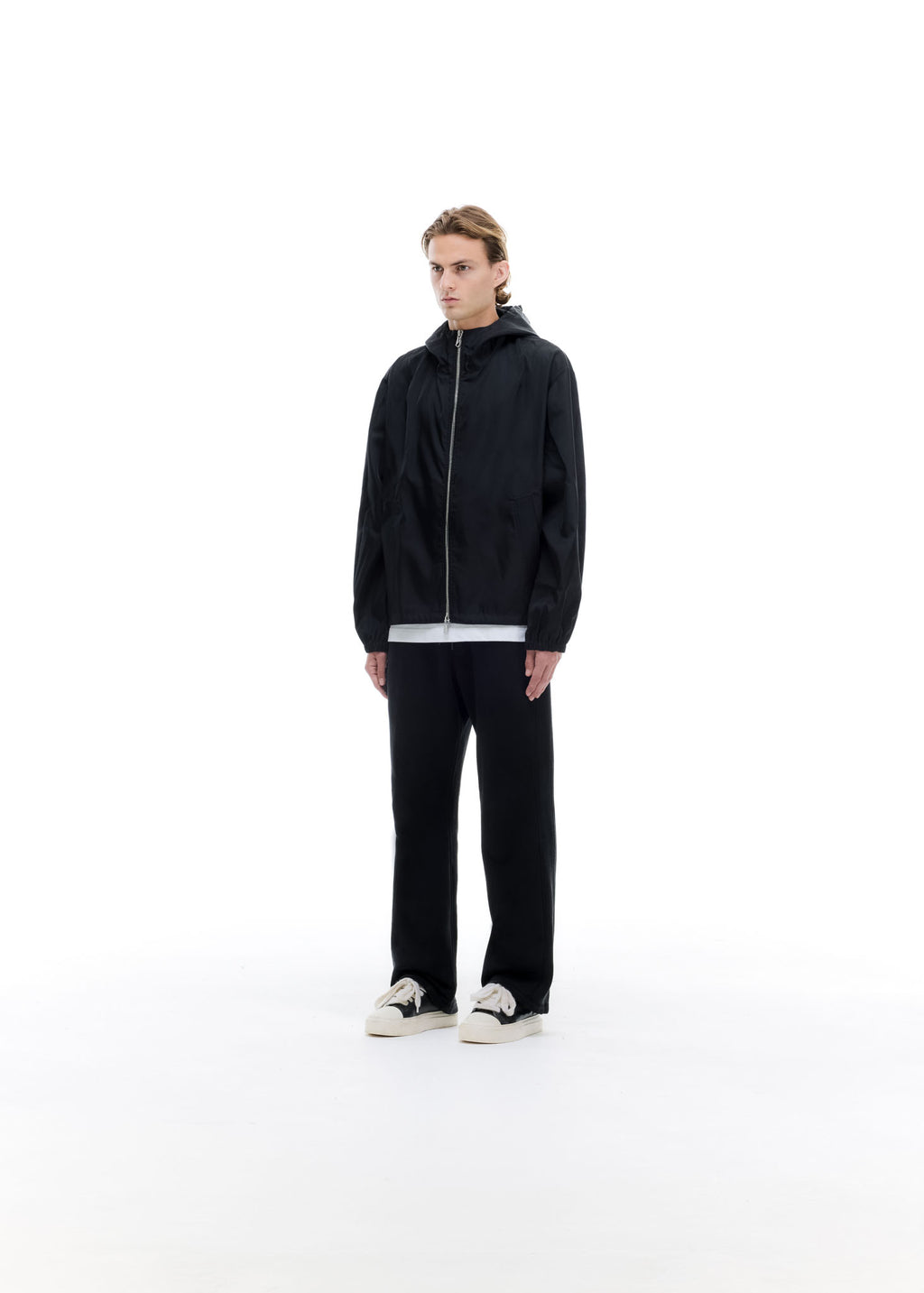 HOODED NYLON WINDBREAKER