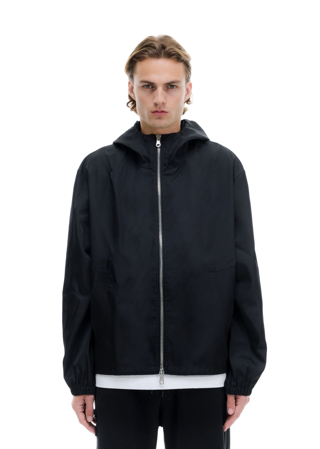 HOODED NYLON WINDBREAKER
