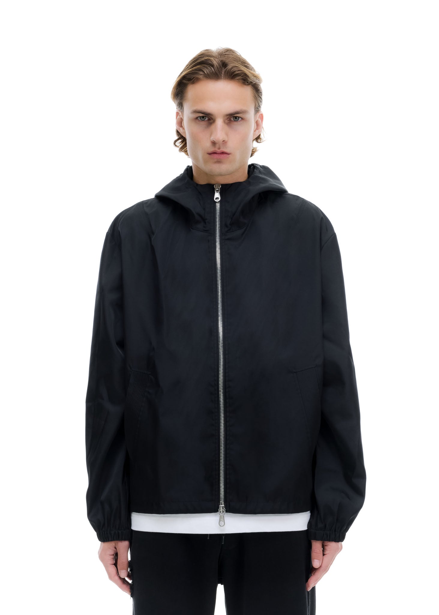 HOODED NYLON WINDBREAKER