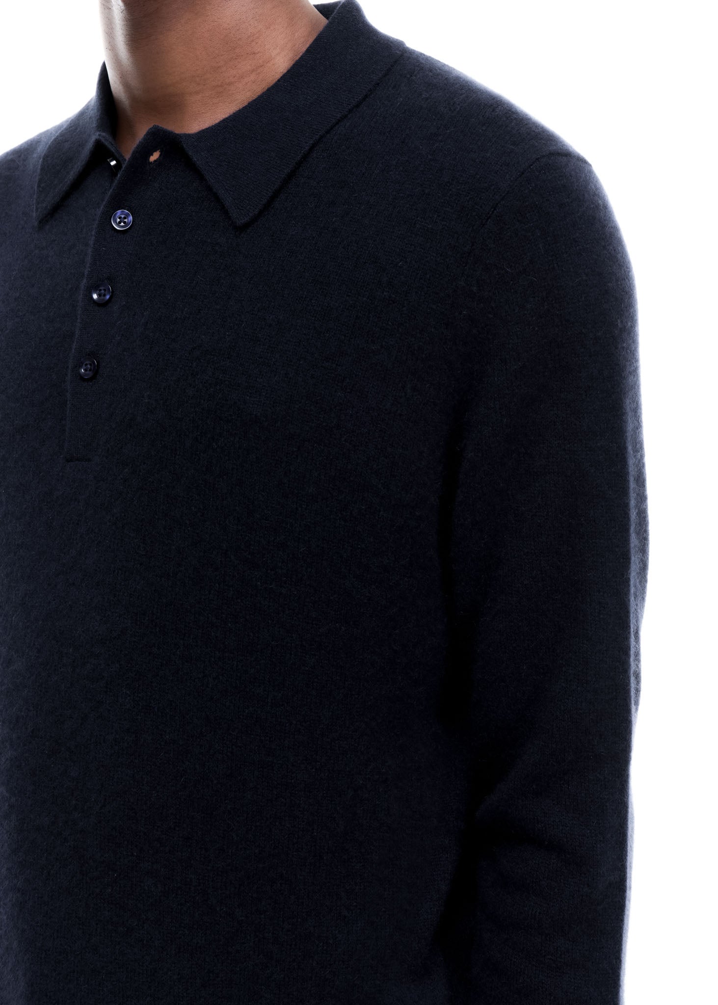 CASHMERE KNIT POLO SWEATER