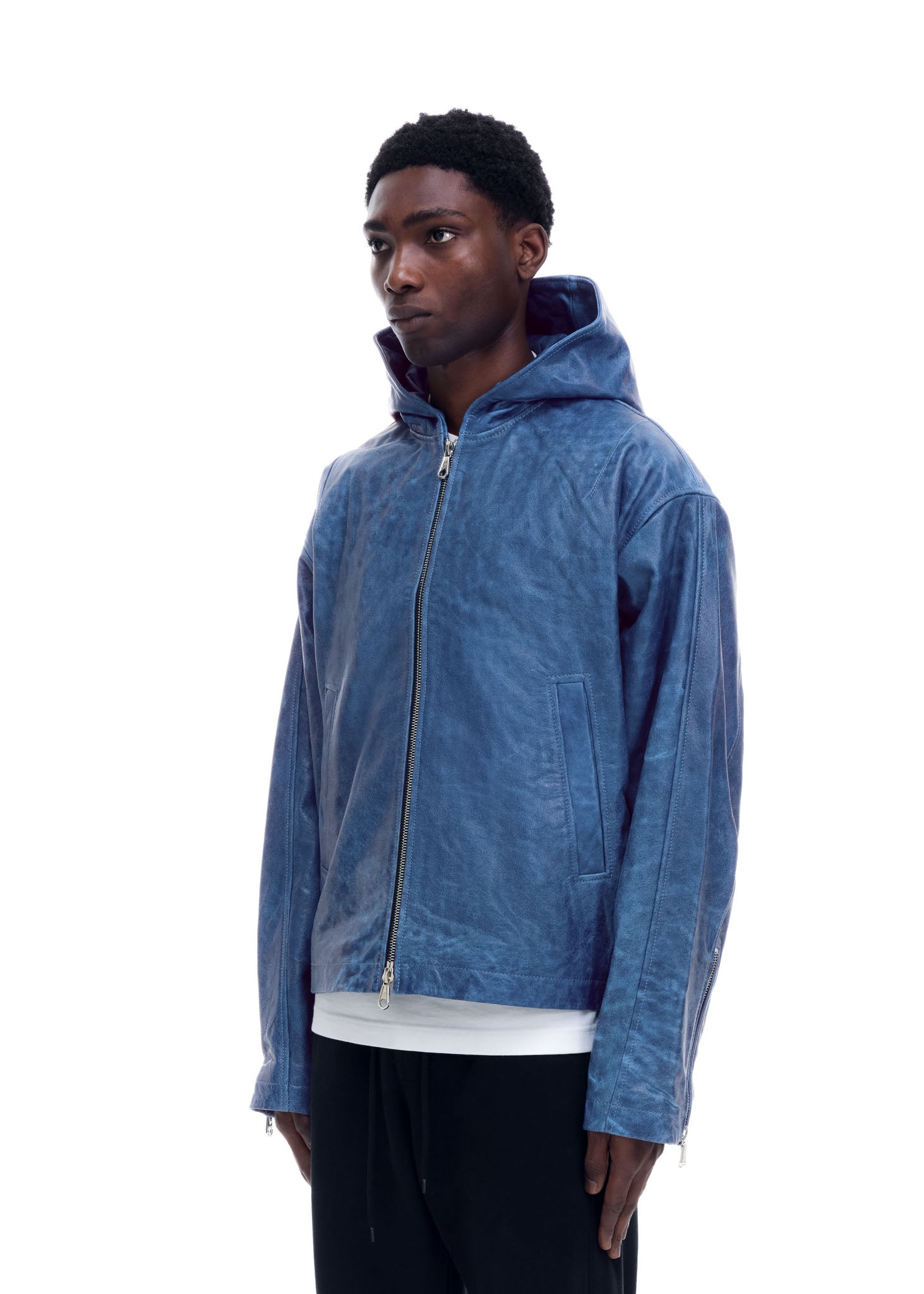CB HOODED LEATHER JACKET