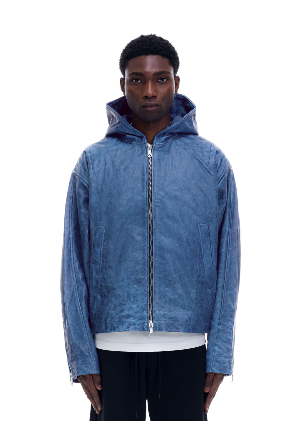 CB HOODED LEATHER JACKET