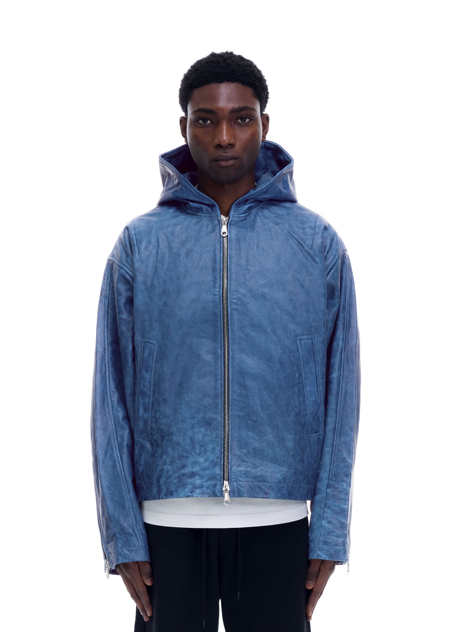 CB HOODED LEATHER JACKET