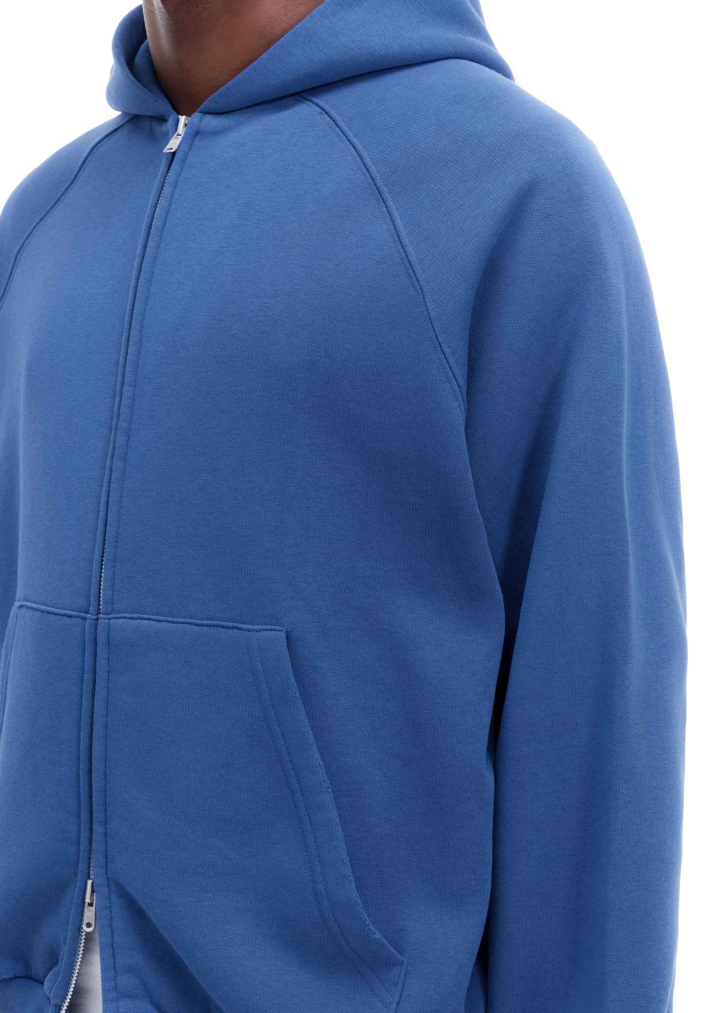 WHITE TAPE ZIPPED HOODIE