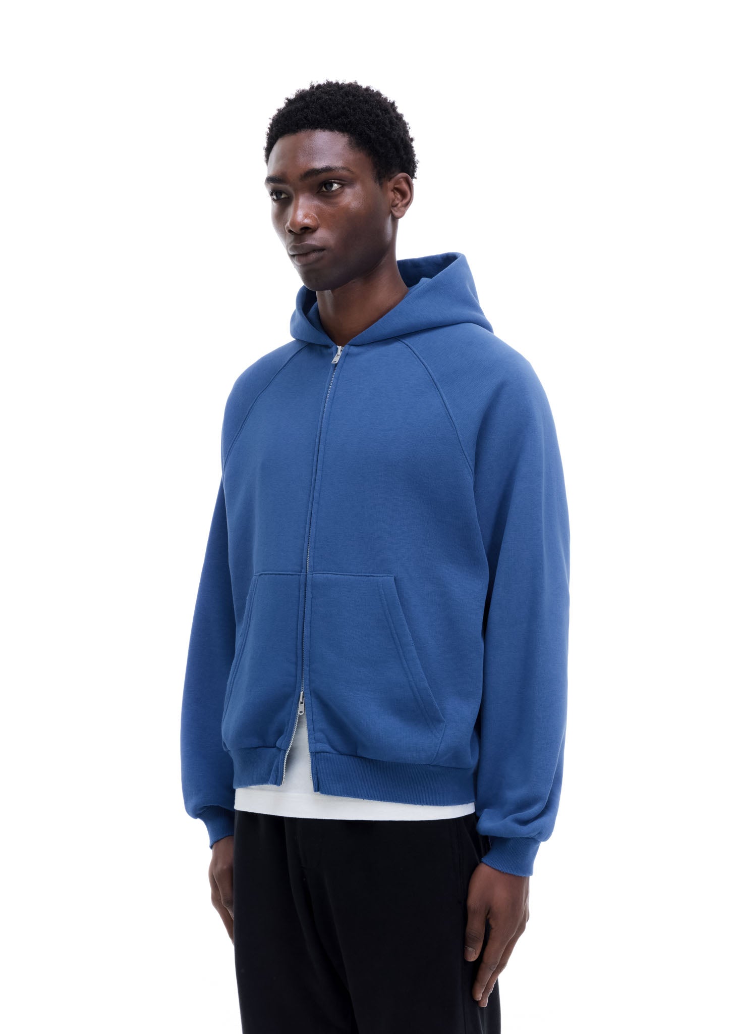 WHITE TAPE ZIPPED HOODIE