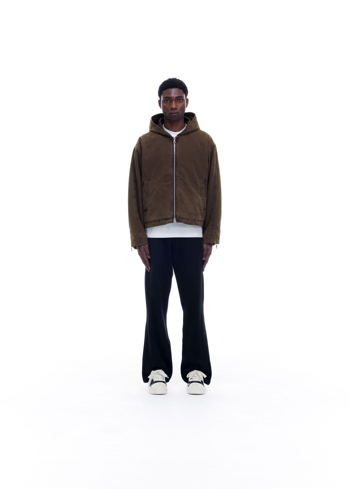Cole Buxton | Canvas Zipped Hoodie | Mens | Brown