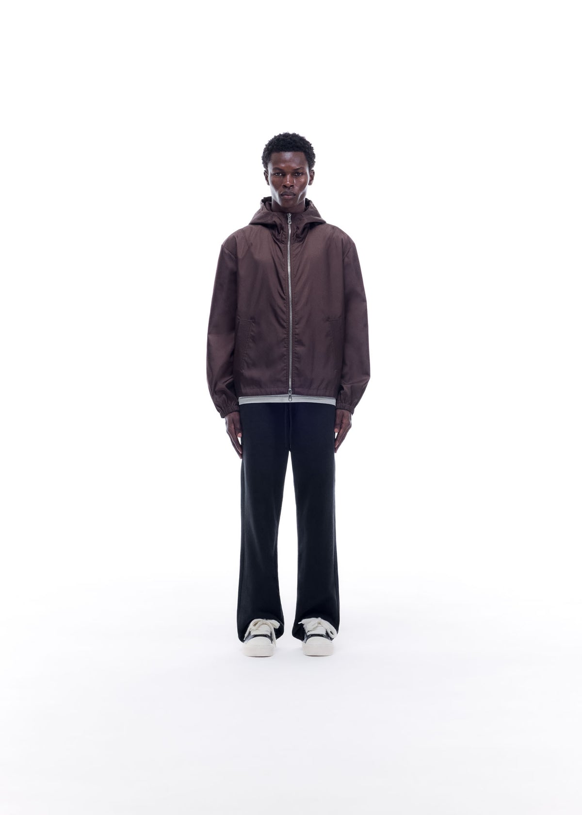 HOODED NYLON WINDBREAKER