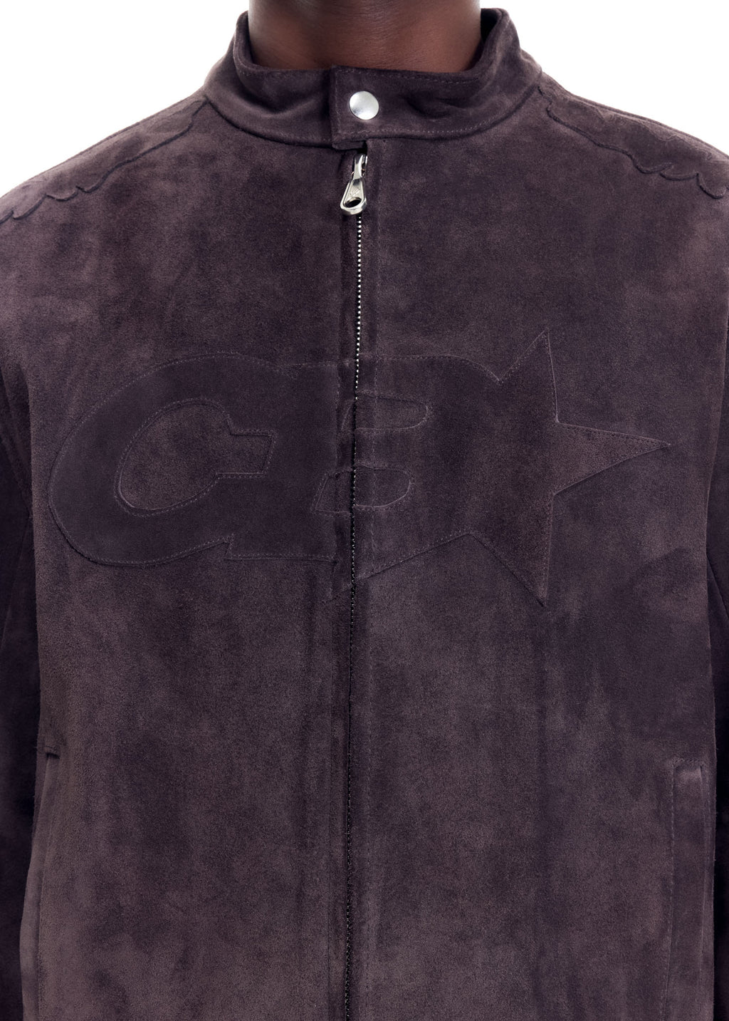 SUEDE DECAL RACER JACKET