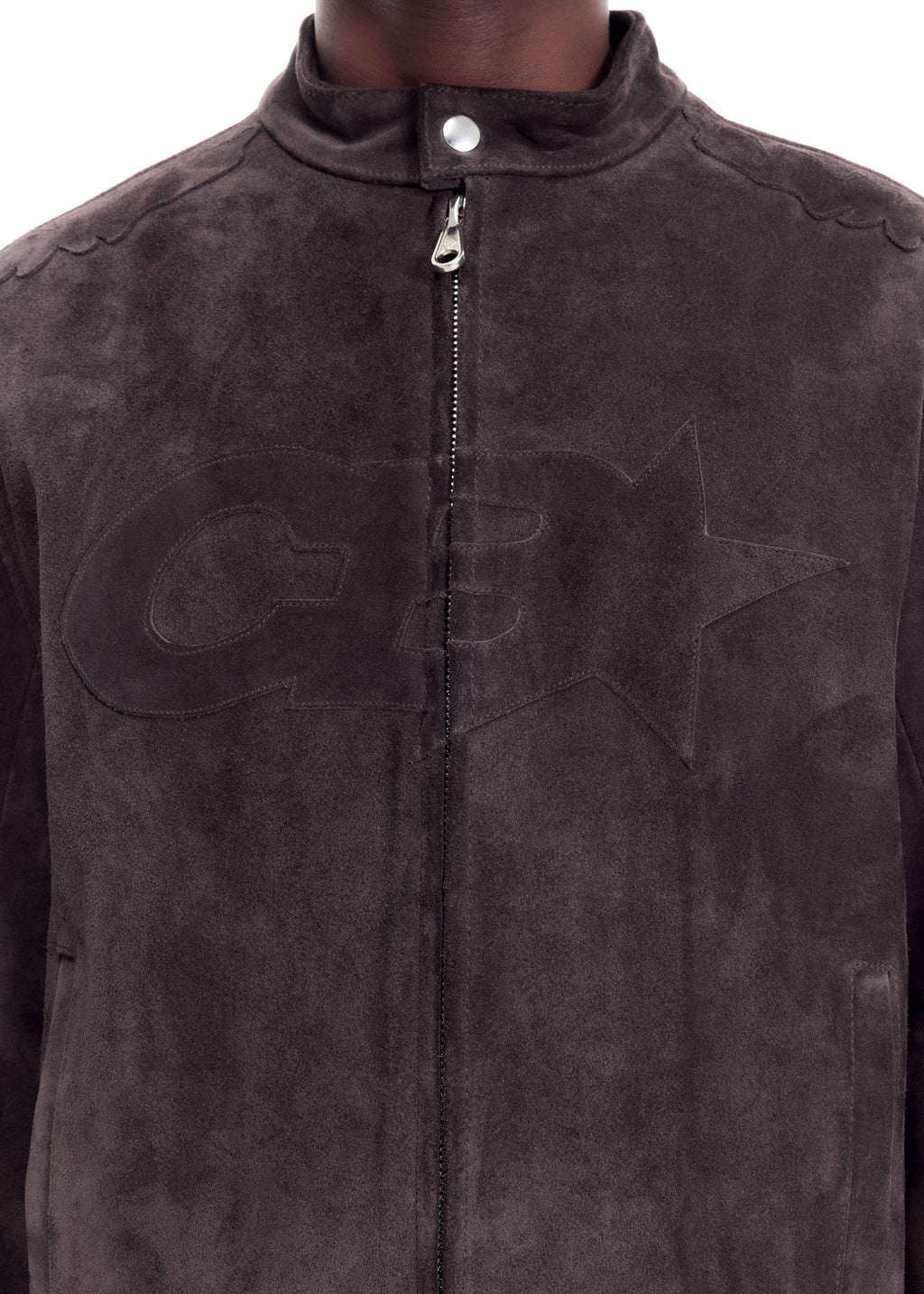 SUEDE DECAL RACER JACKET