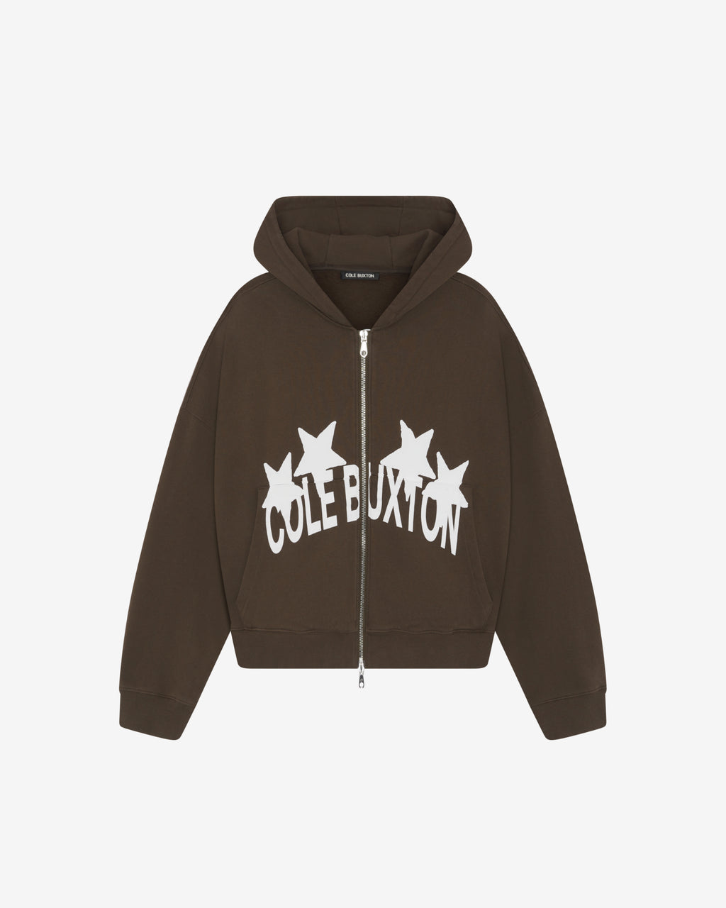 Cole Buxton | 4 Star Zipped Hoodie | Mens | Brown