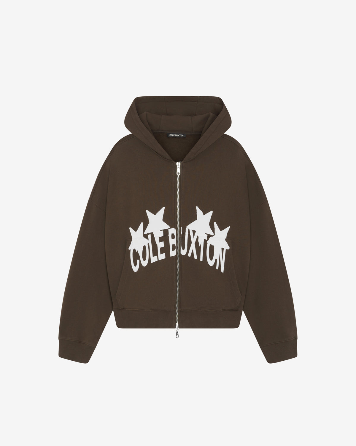 Cole Buxton | 4 Star Zipped Hoodie | Mens | Brown
