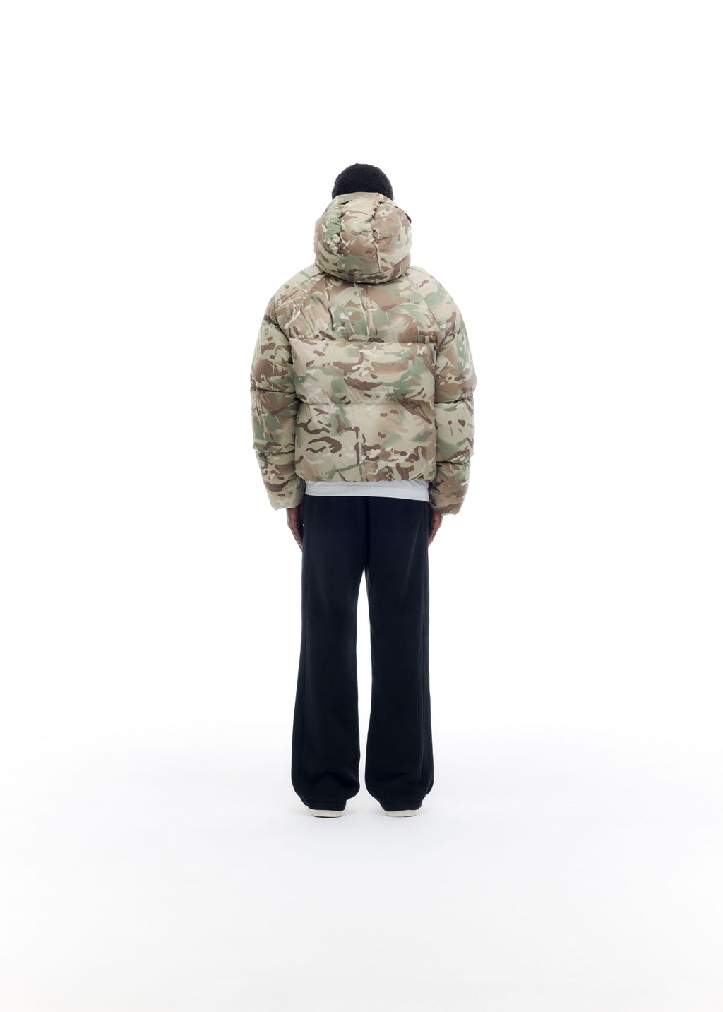 CAMO HOODED DOWN JACKET