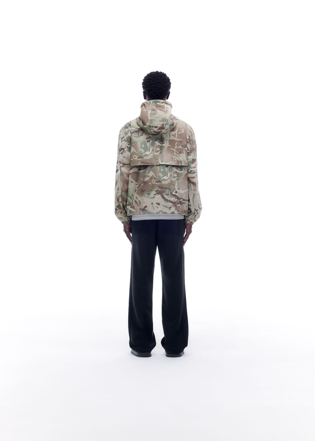 HOODED NYLON WINDBREAKER