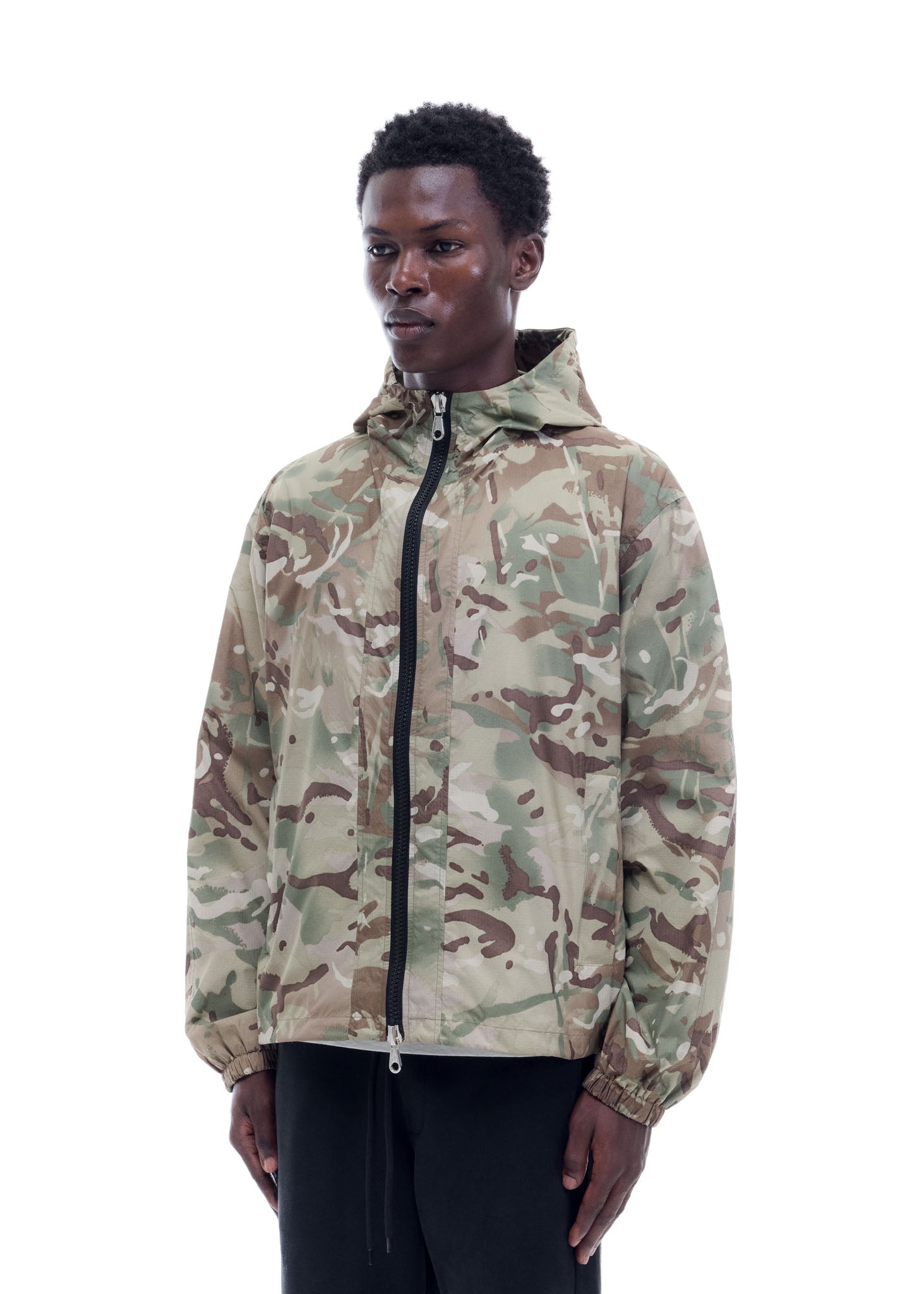HOODED NYLON WINDBREAKER
