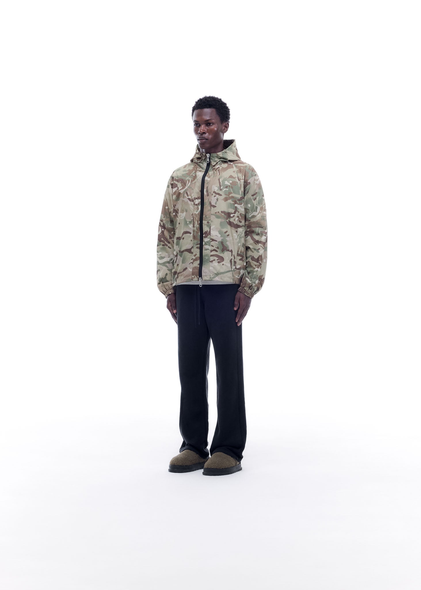 HOODED NYLON WINDBREAKER