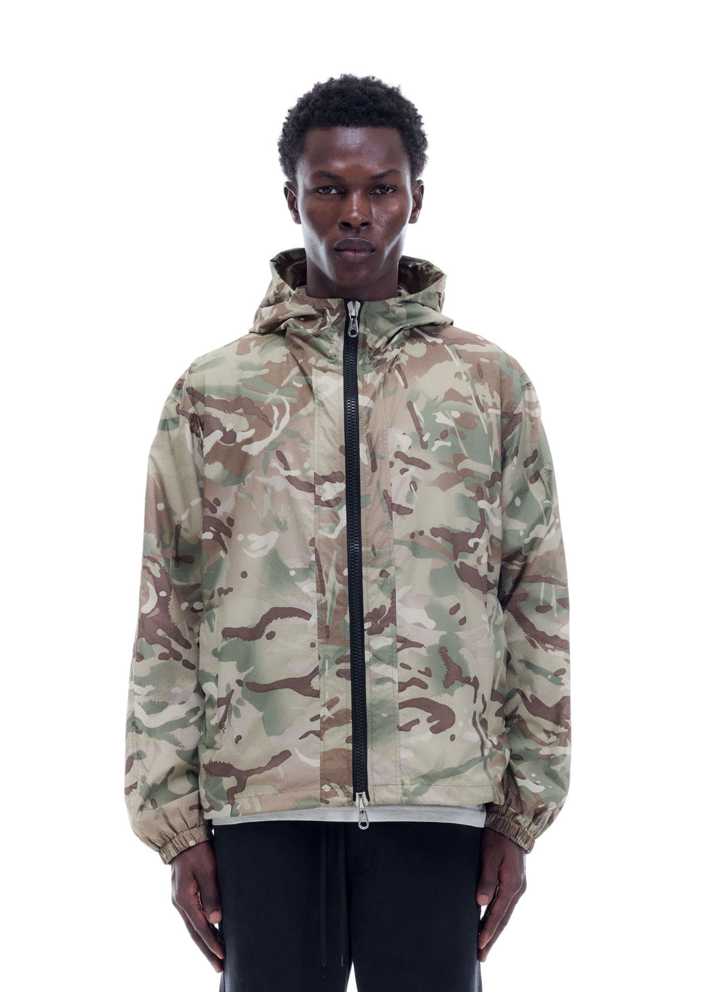 HOODED NYLON WINDBREAKER