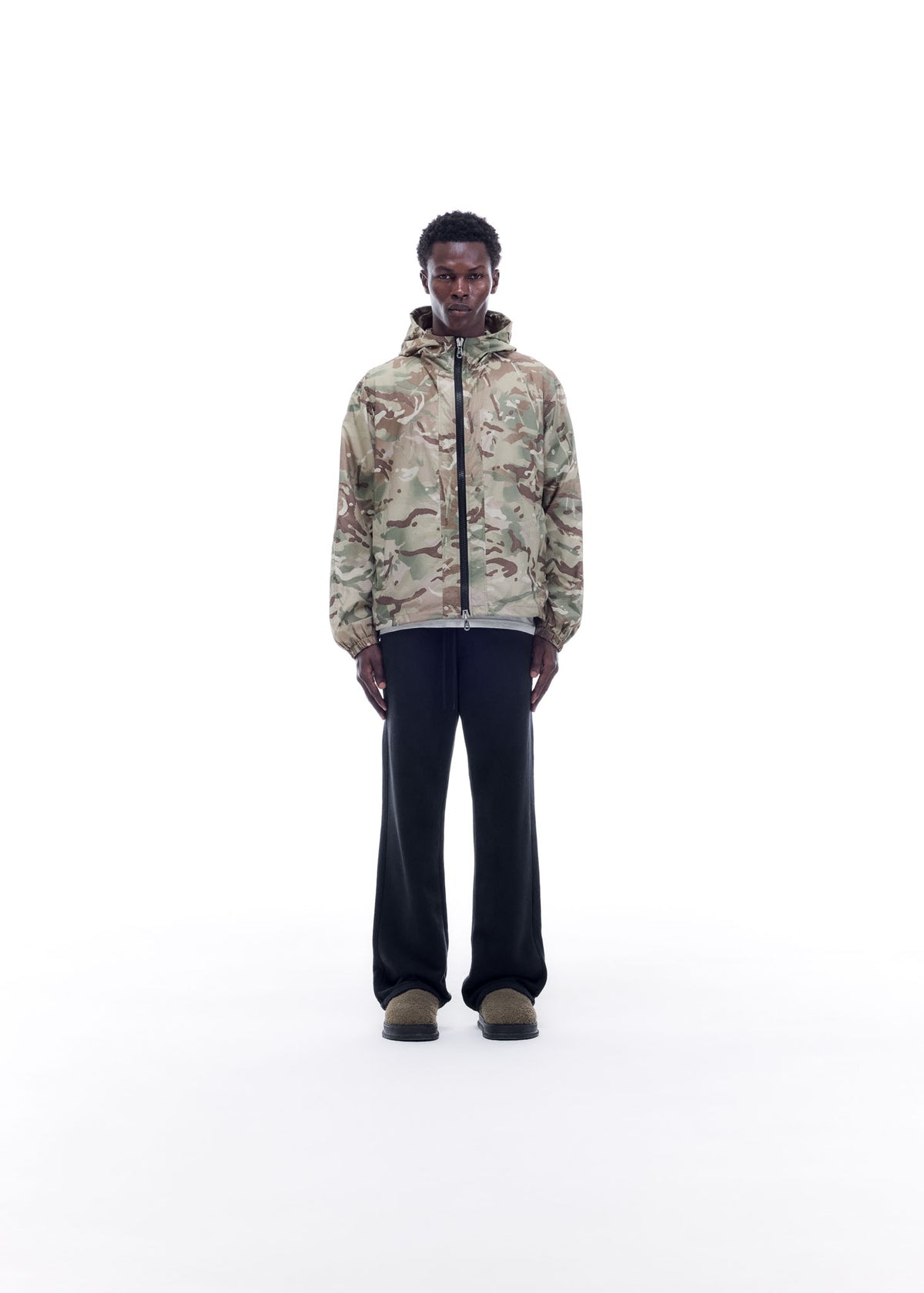 HOODED NYLON WINDBREAKER