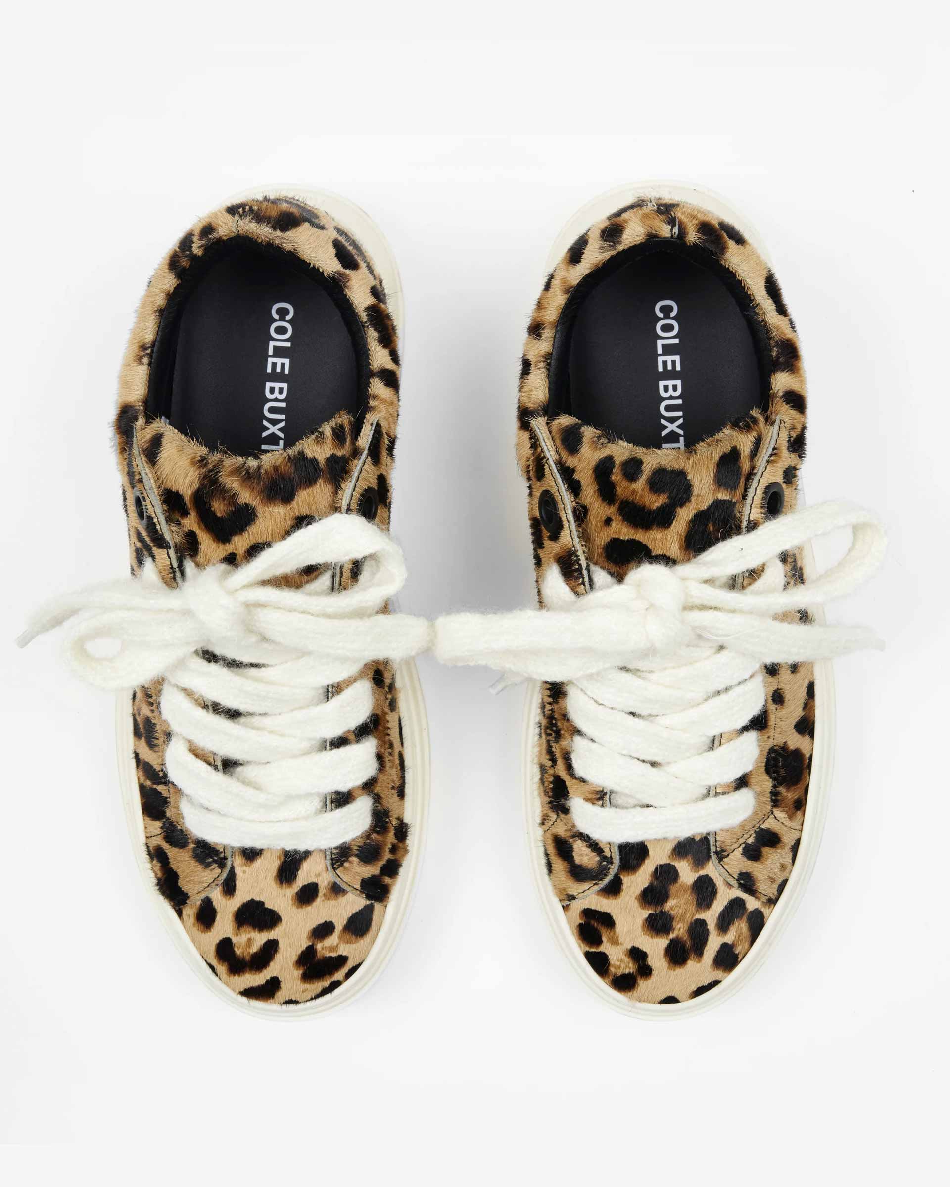 Cole Buxton The Wilson Sneaker Mens Hairy Cow Leather Leopard