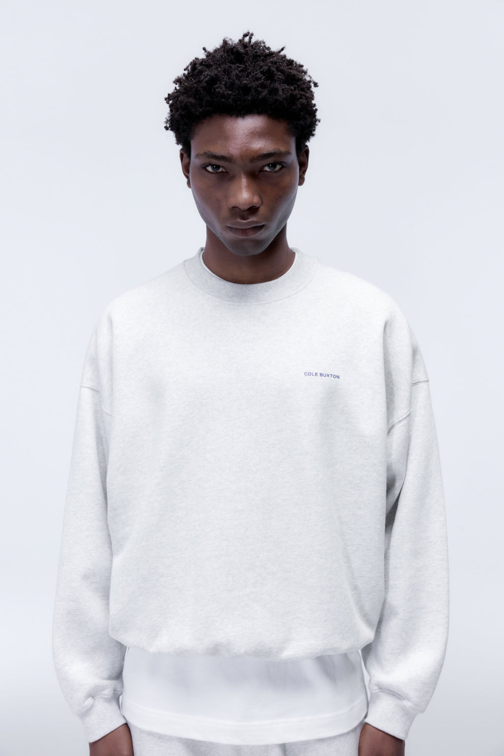 Cole Buxton | Mini Logo Sweatshirt | Mens | Light Grey Marl