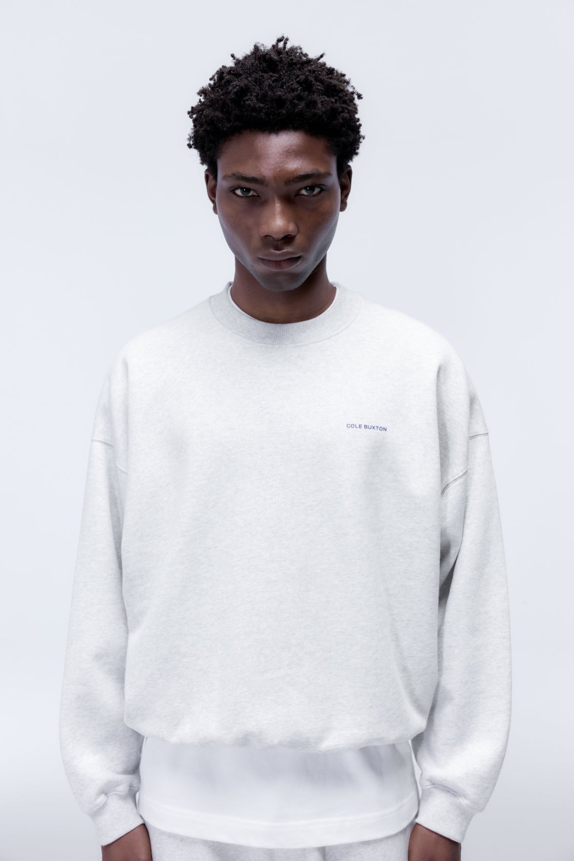 Cole Buxton | Mini Logo Sweatshirt | Mens | Light Grey Marl