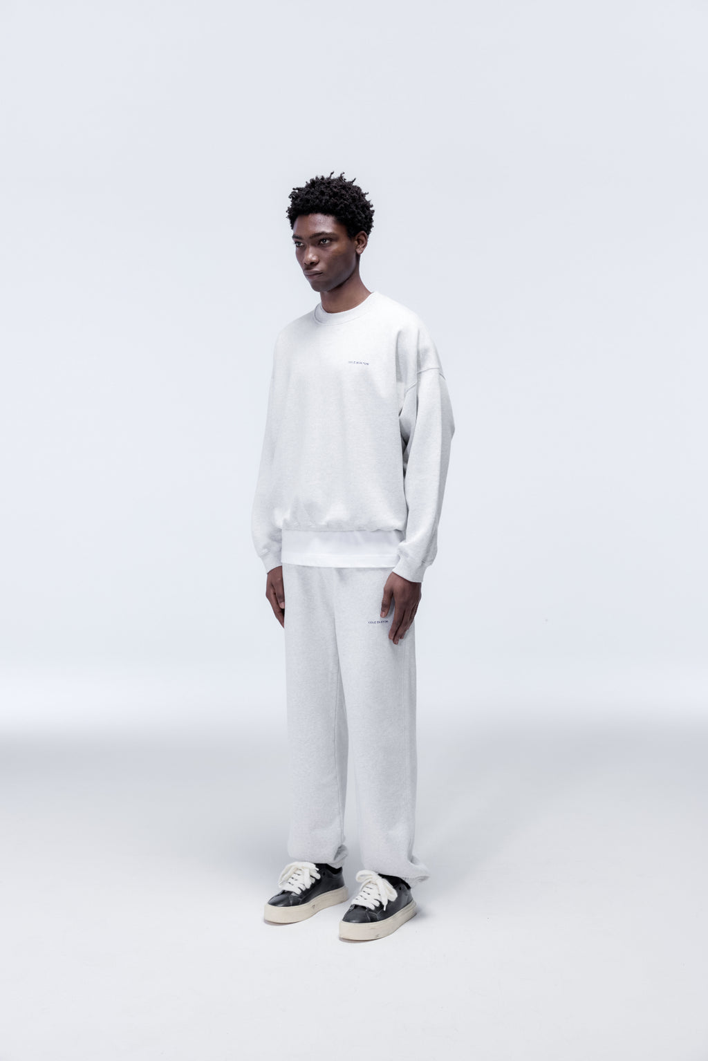 Cole Buxton | Mini Logo Sweatshirt | Mens | Light Grey Marl