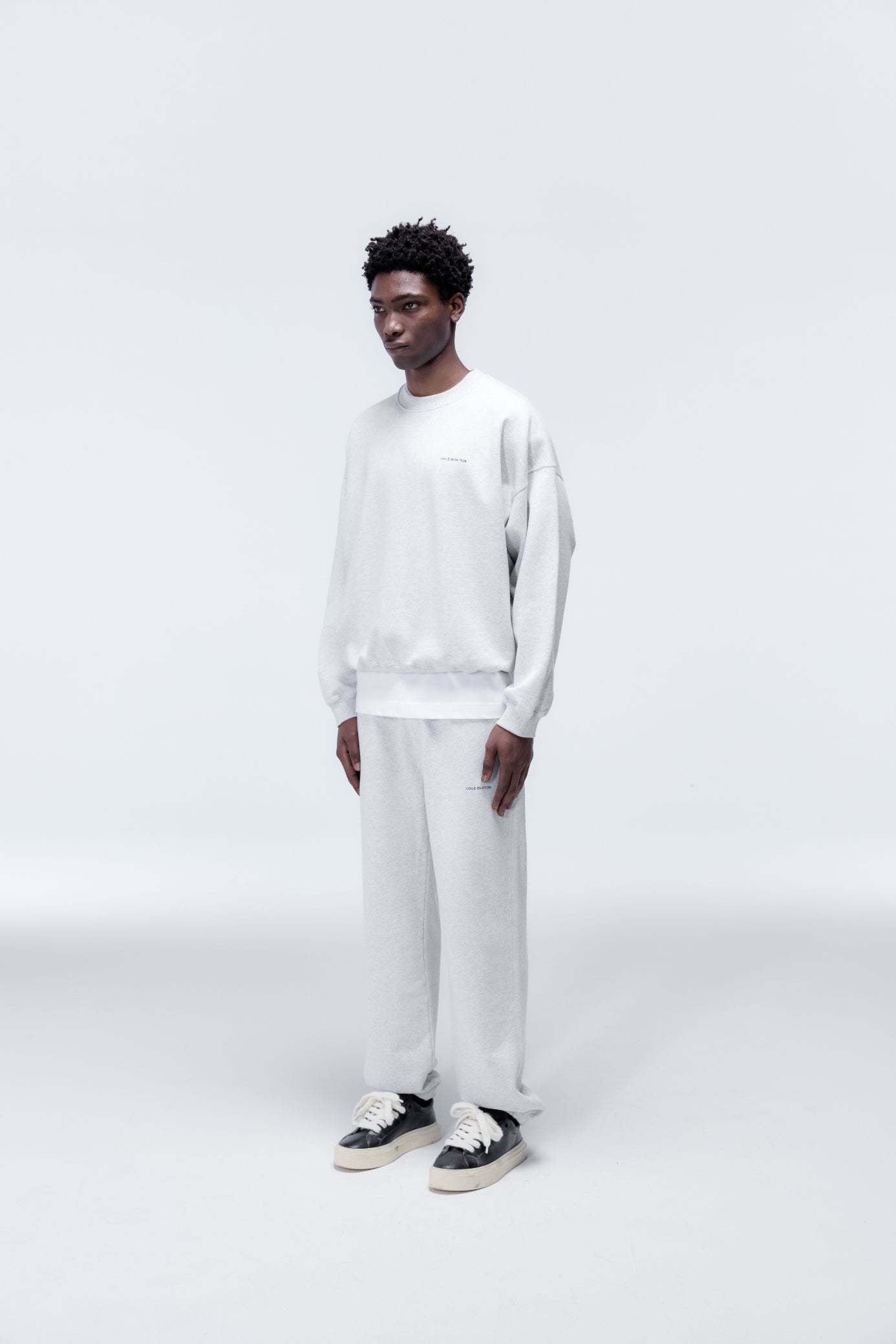 Cole Buxton | Mini Logo Sweatshirt | Mens | Light Grey Marl