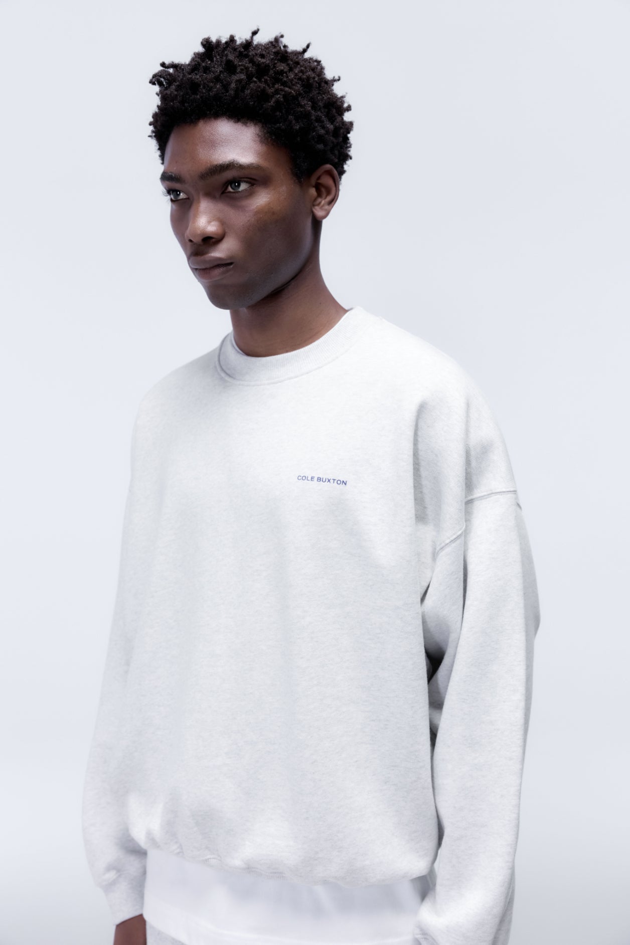 Cole Buxton | Mini Logo Sweatshirt | Mens | Light Grey Marl