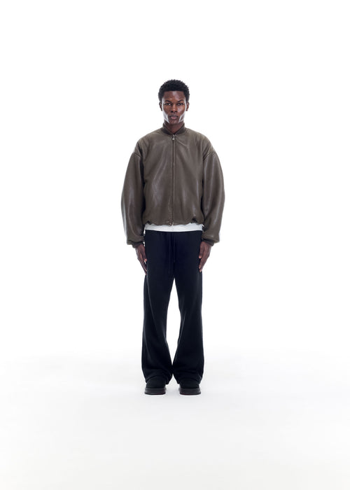 SHRUNKEN LEATHER BOMBER