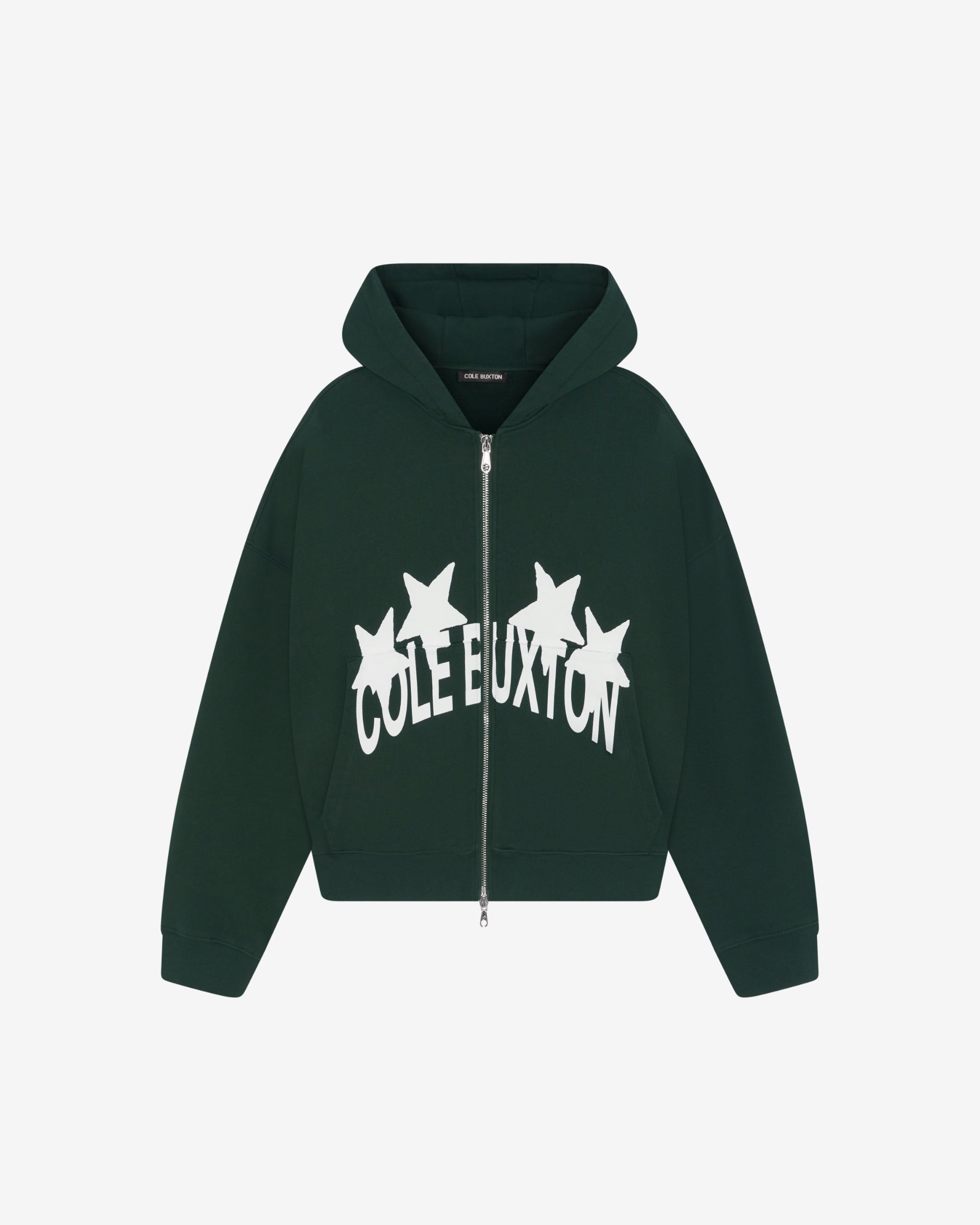 Cole Buxton | 4 Star Zipped Hoodie | Mens | Forest Green