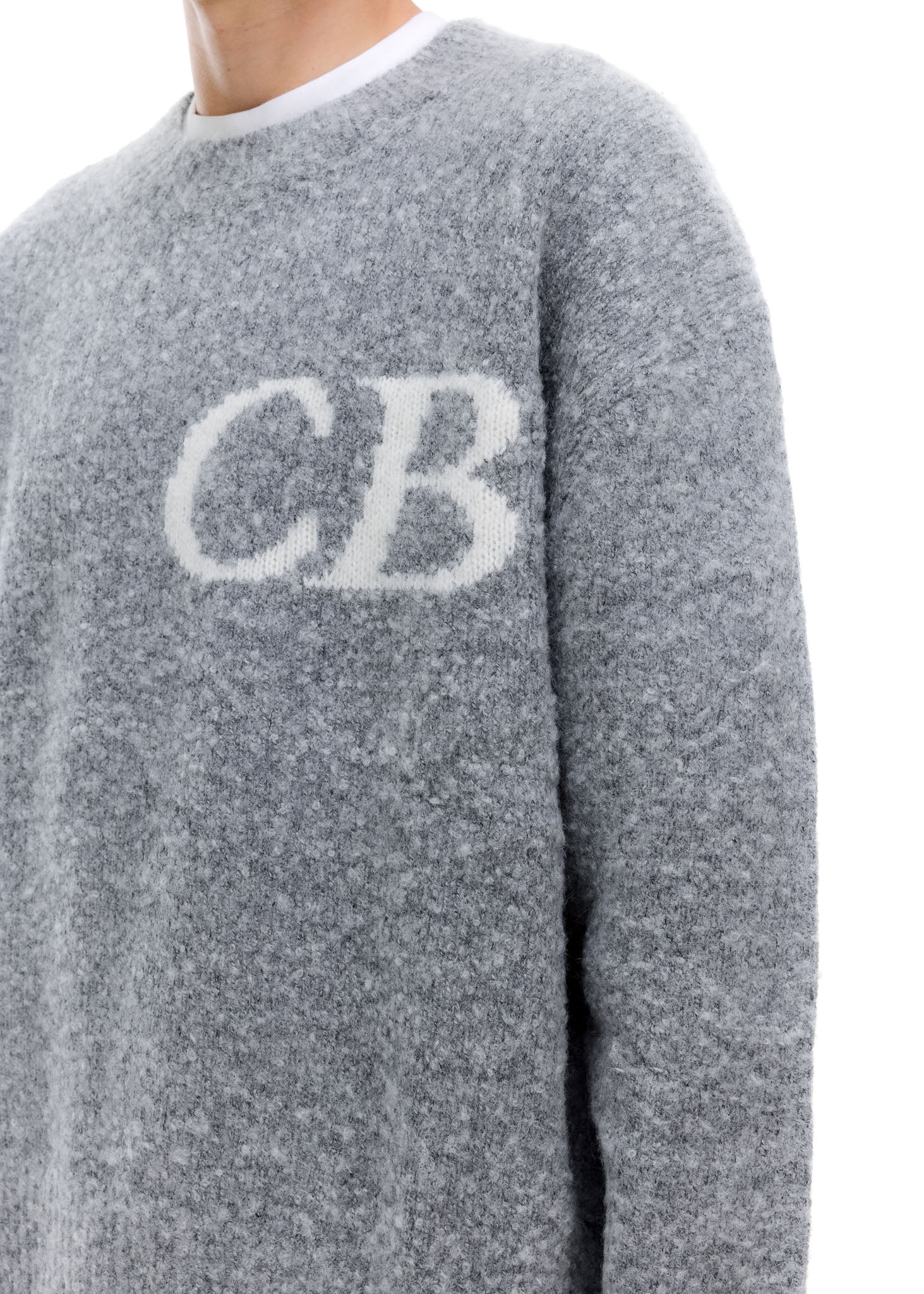 Cole Buxton | Logo Knit Sweater | Mens | Merino Wool | Grey