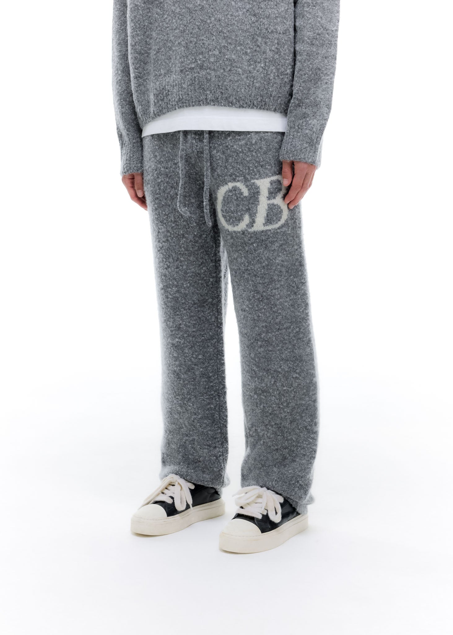 Cole Buxton | Logo Knit Pants | Mens | Merino Wool | Grey