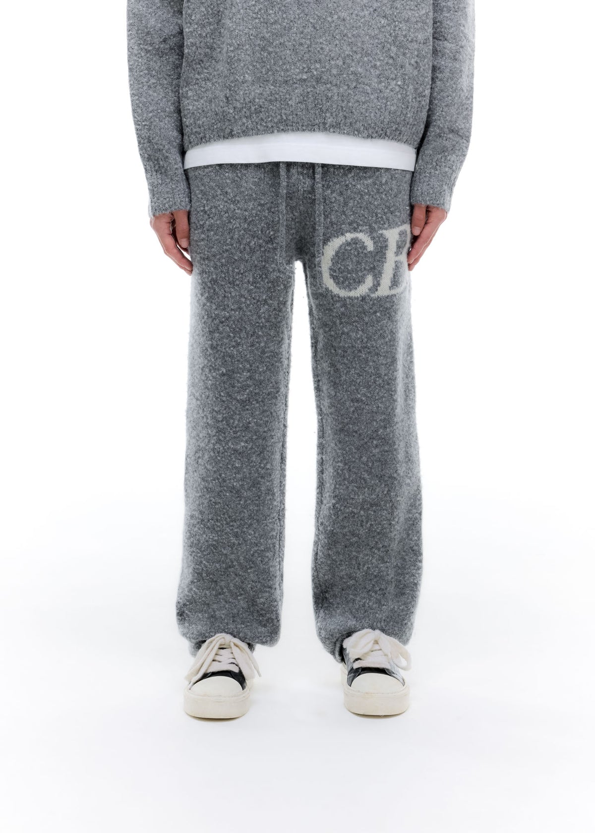 Cole Buxton | Logo Knit Pants | Mens | Merino Wool | Grey